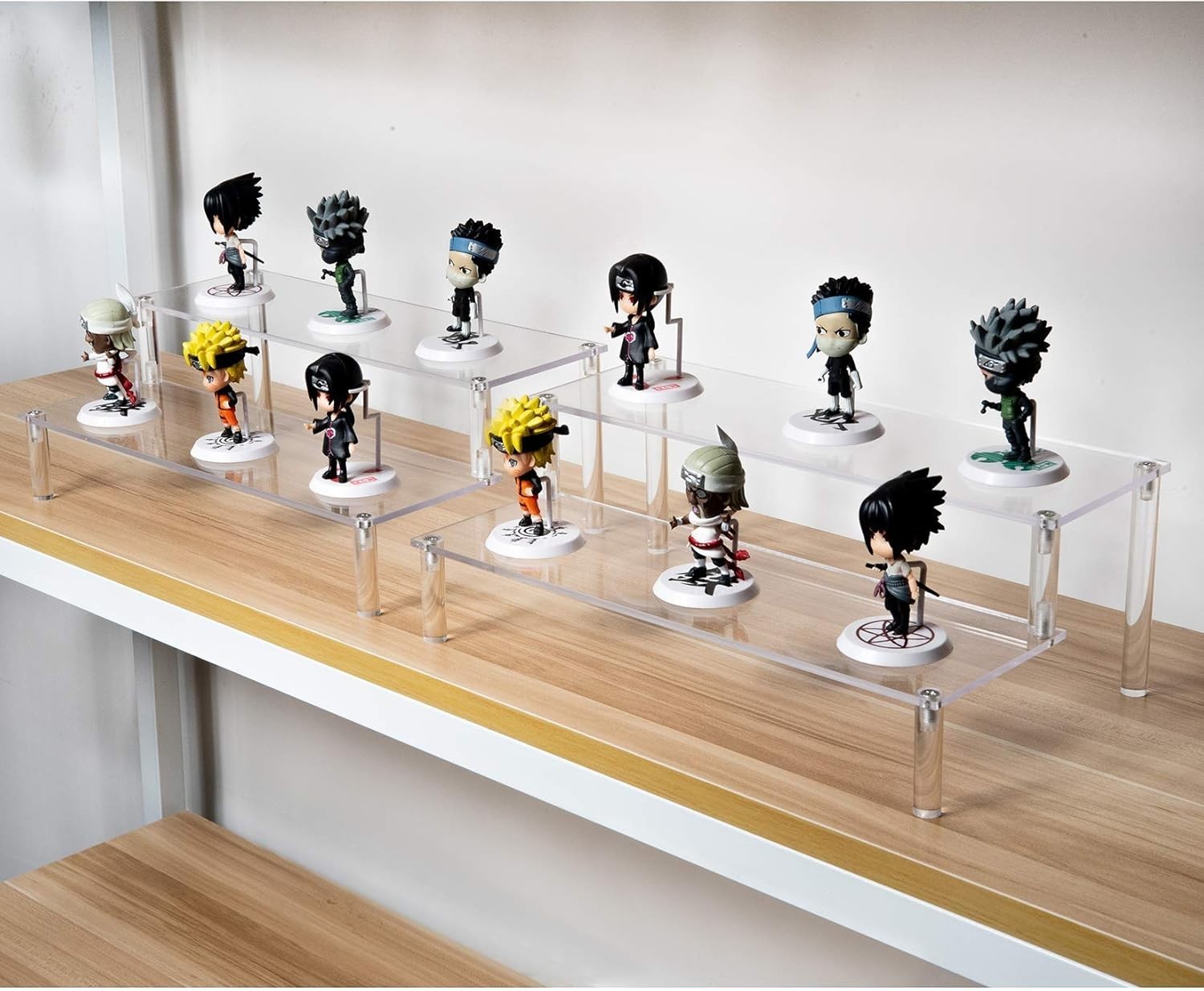 2 Pack 2-Tier Clear Acrylic Display Stand Display Shelf for Dessert Jewels Figur