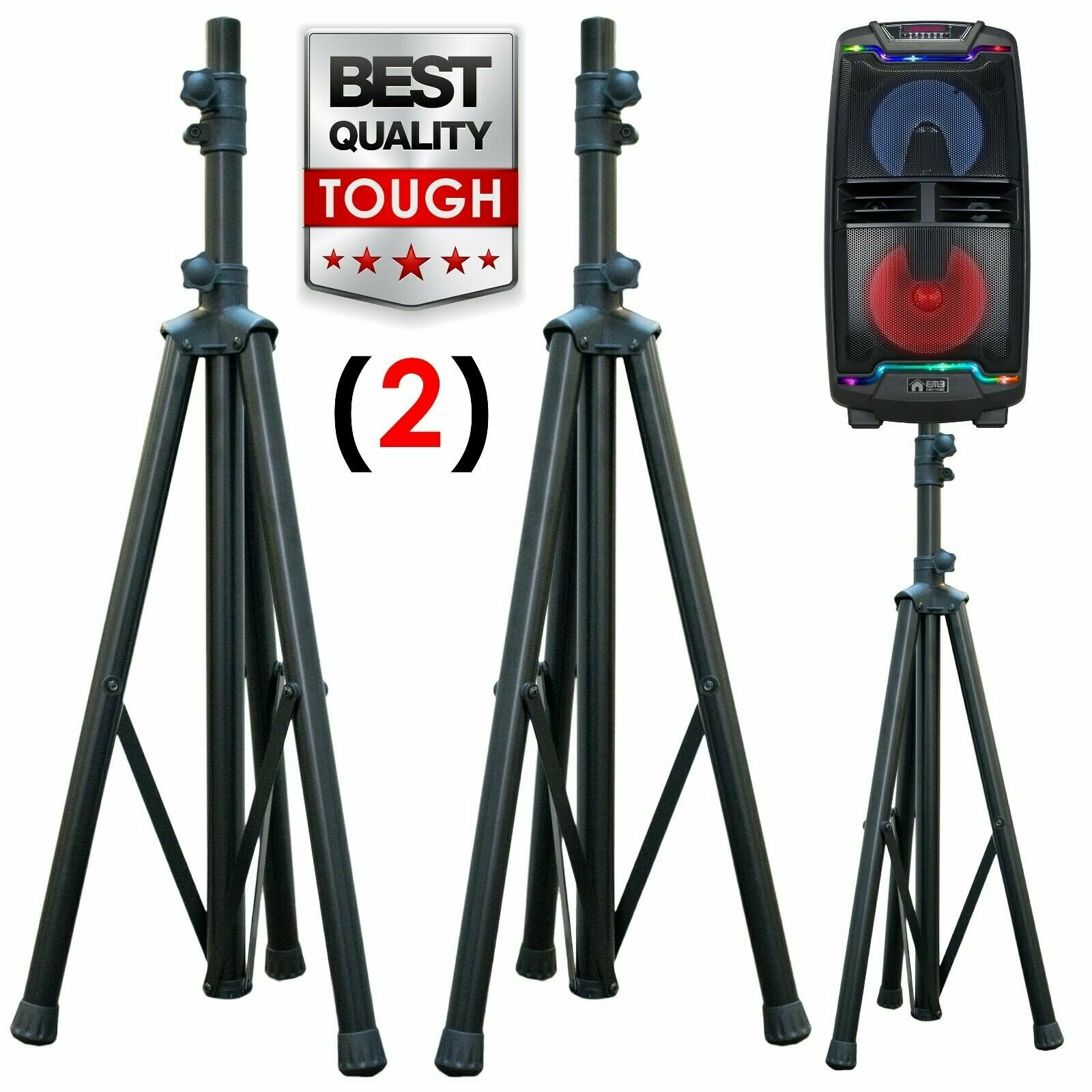 Pair EMB TSS2 Heavy Duty Pro Adjustable Height Tripod DJ PA Speaker Stands