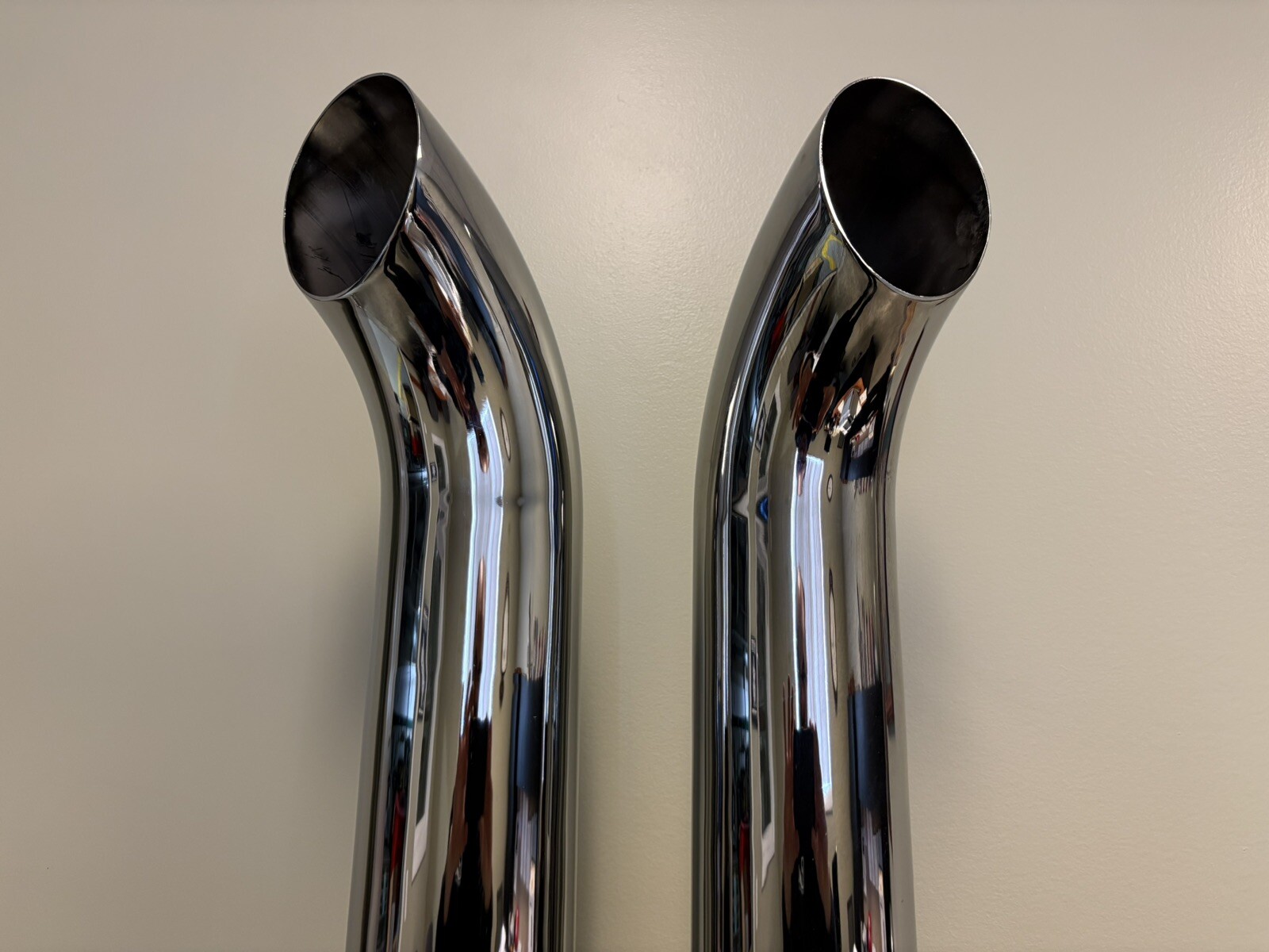 Chrome Stacks 4 Inch Curved Pipe 4"X50” Chrome Exhaust (Pair) Free Shipping!!