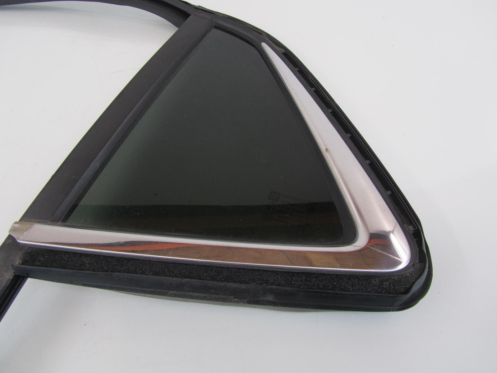 17-22 BUICK ENCORE Left Rear Driver Vent Window Glass Chrome Trim Weather Strip