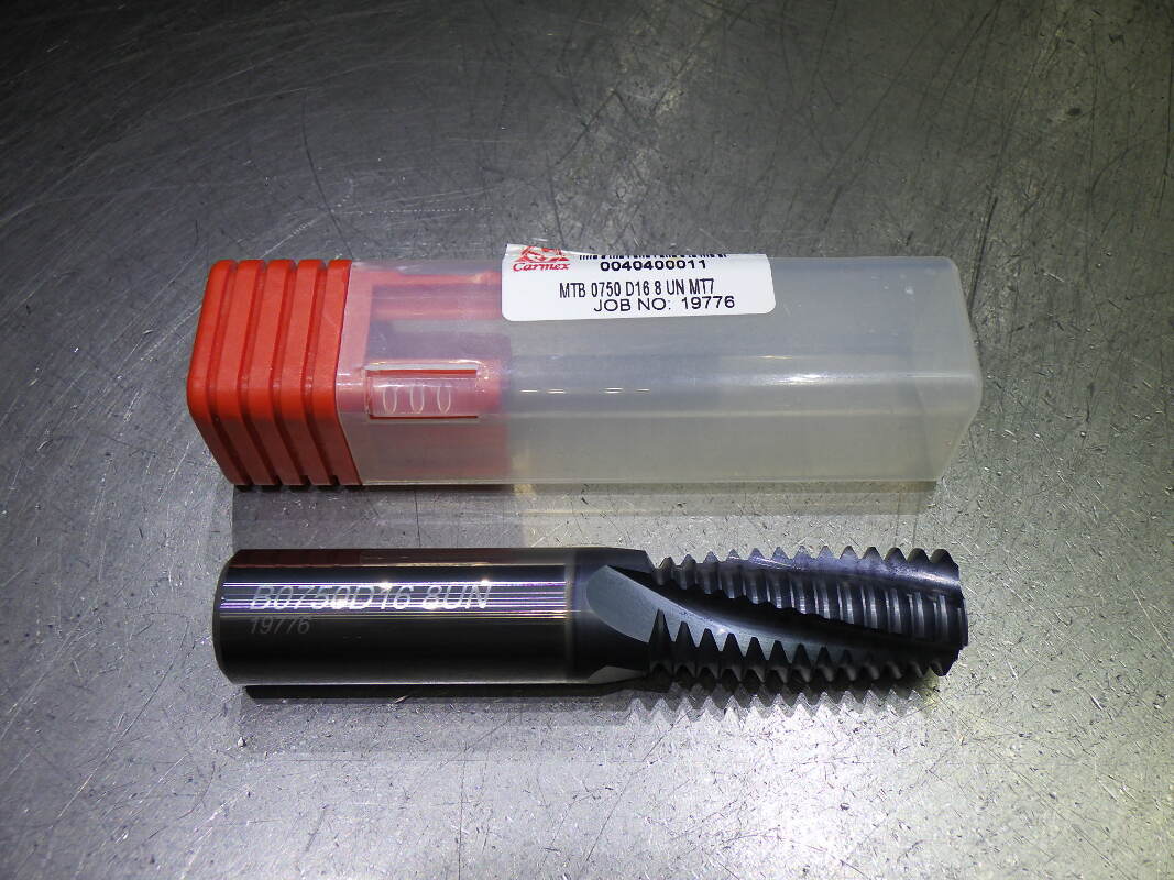 Carmex D16-8 TPI UN 4 Flute Coolant Thru Carbide Thread Mill 40400011 (LOC1253C)