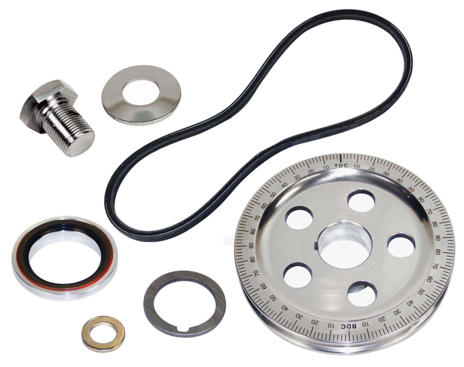VW 7 PC BOLT ON SAND SEAL PULLEY KIT 5 HOLE DEGREE PULLEY BAJA BEETLE GHIA BUGGY