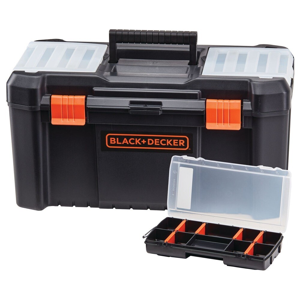 Black & Decker BDST60096AEV 16" Toolbox w/ 10 Compartments Organizer New