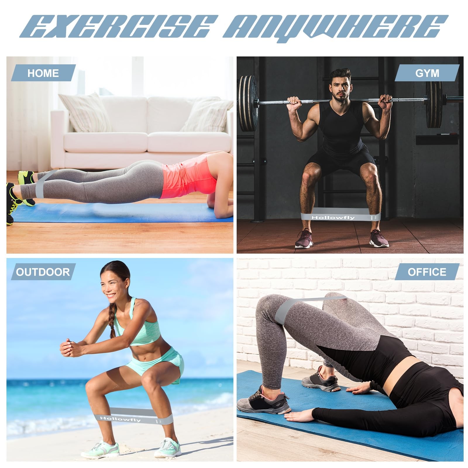 12 Pcs Latex Resistance Loop Exercise Bands for Booty Workout Stretch Exercis...