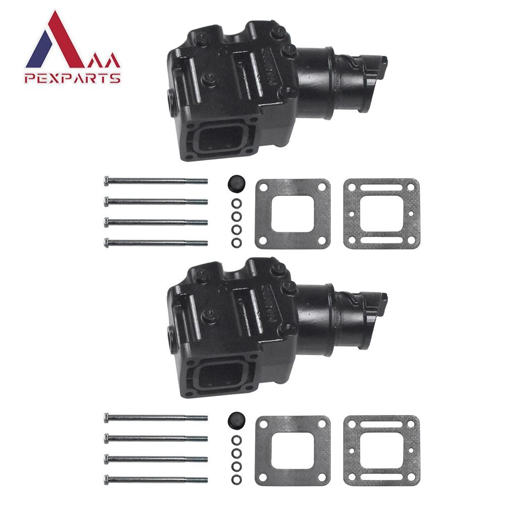 PAIR Exhaust manifold Riser elbow 4.3 5.0 5.7 L 305 350 V8 For MerCruiser 4"