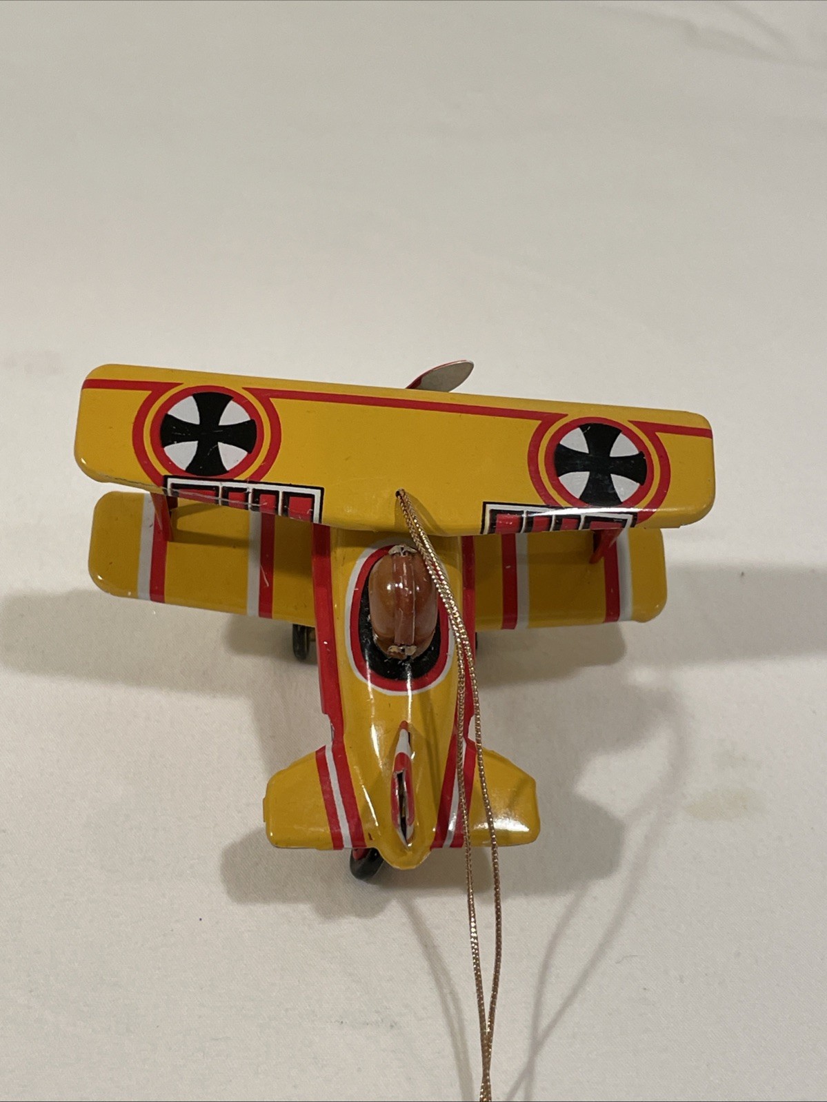 Schylling Bi-Plane Tin Toy Christmas Ornament Collector Series 3.5in