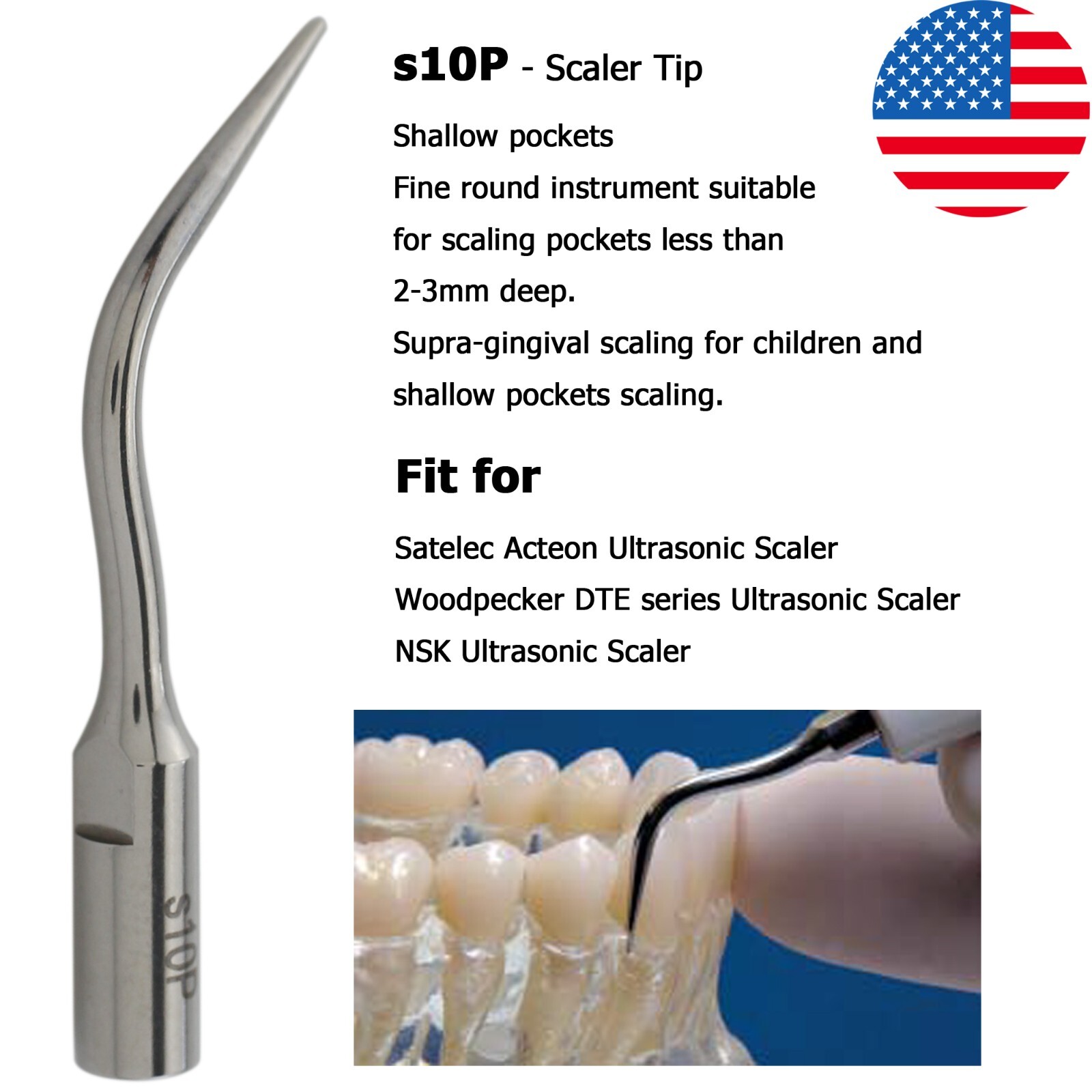 Dental ACTEON NEWTRON P5 XS Ultrasonic Scaler Handpiece Satelec Piezo Tips H3 1S