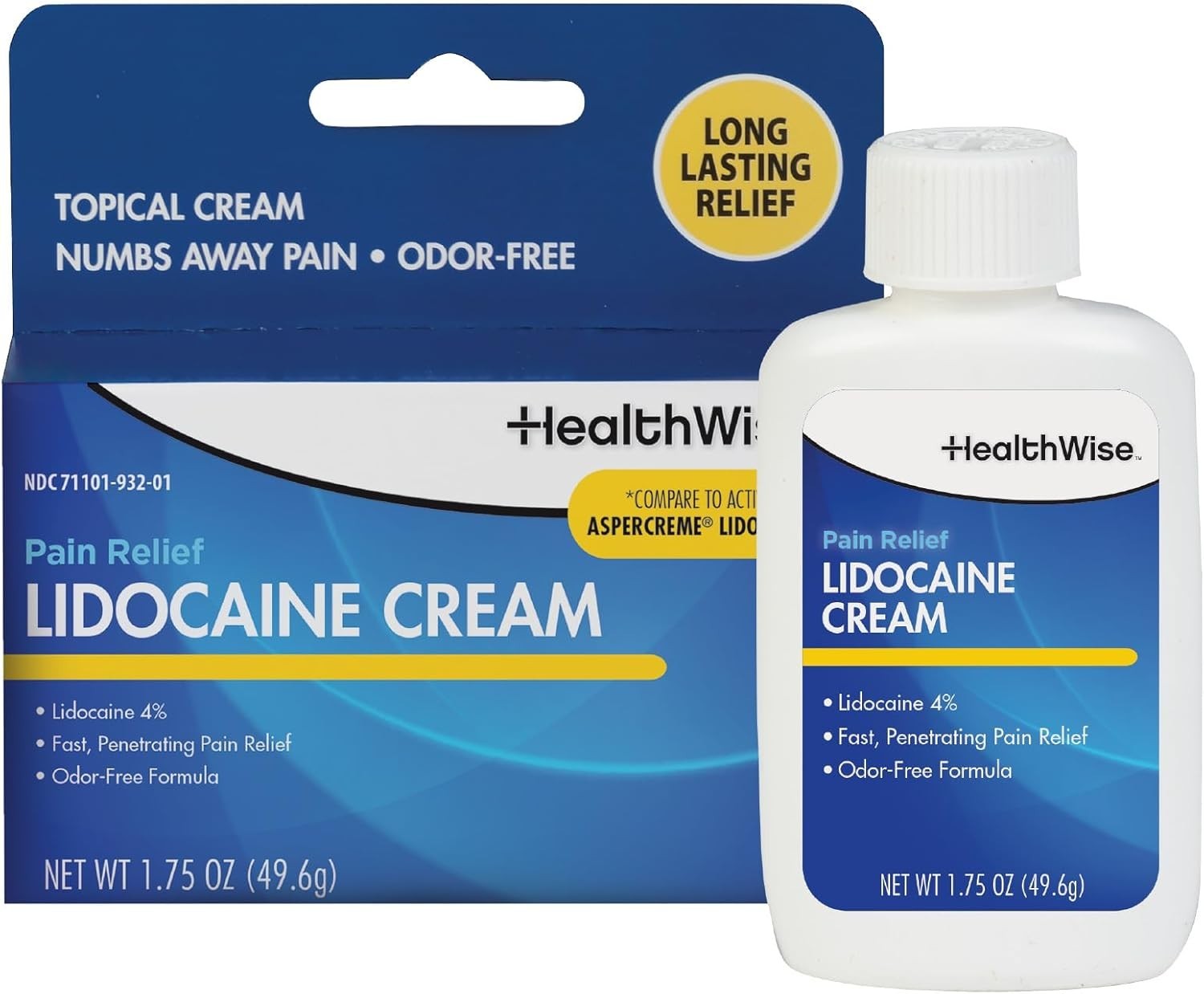 Maximum Strength Lidocaine Cream | Numbs Away Pain | Long-Lasting