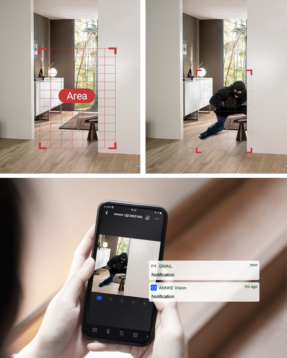 ANNKE 16CH 5MP Lite DVR 1080P Outdoor Security Camera System AI Human Detection