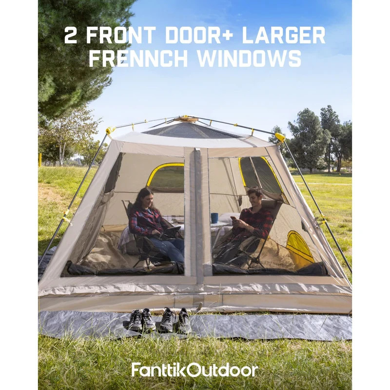 FanttikOutdoor Zeta C8 Air 8 Person Camping Tent Ultralight Design
