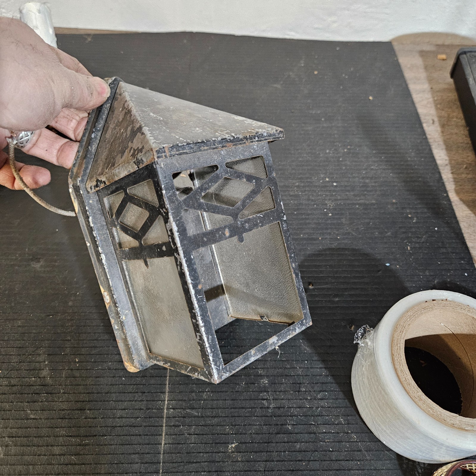 Vintage Tin Porch Sconce Light lantern cottage