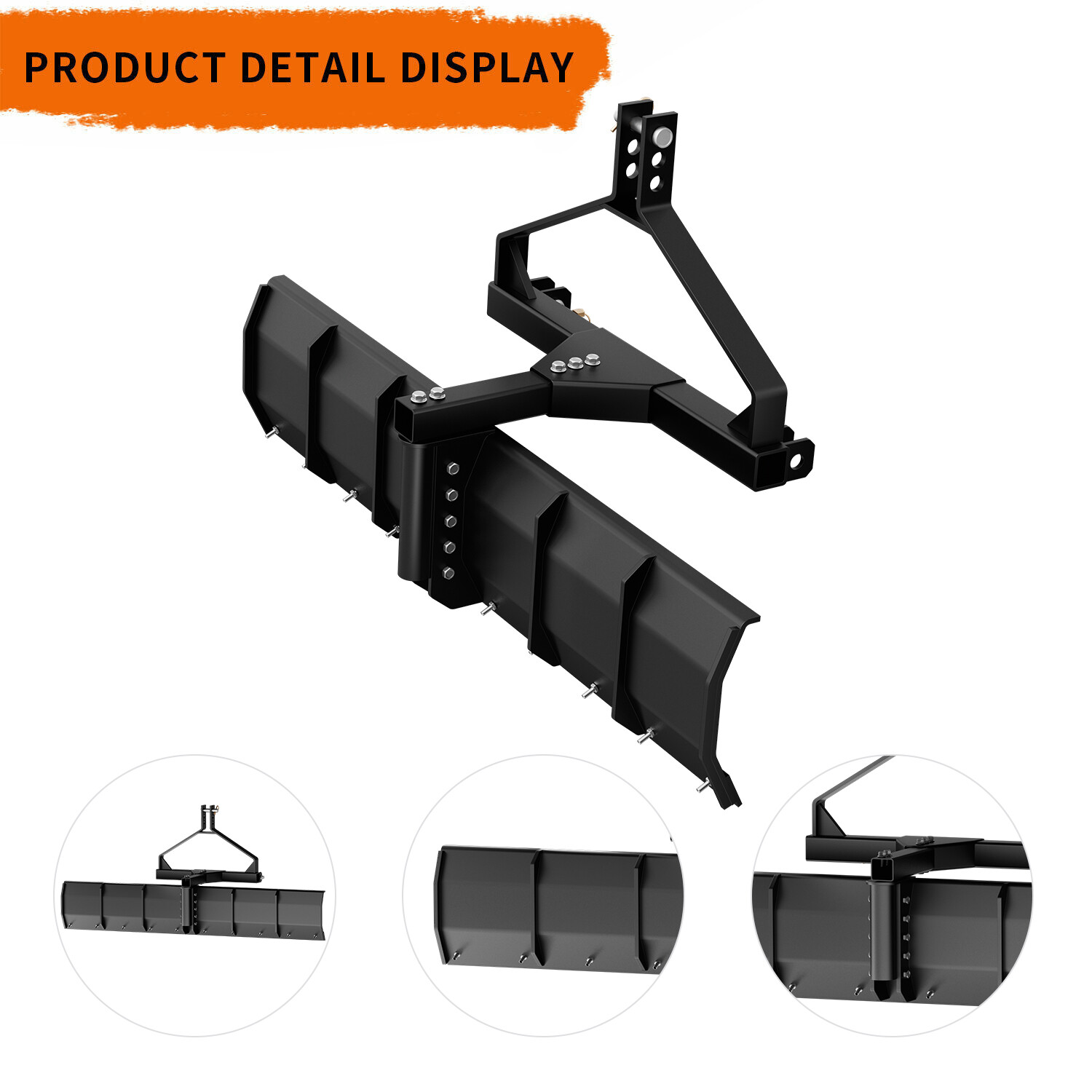 52" Width CAT-0 & Cat 1 Rear Grading Blade for Driveway Leveling Heavy Scraping