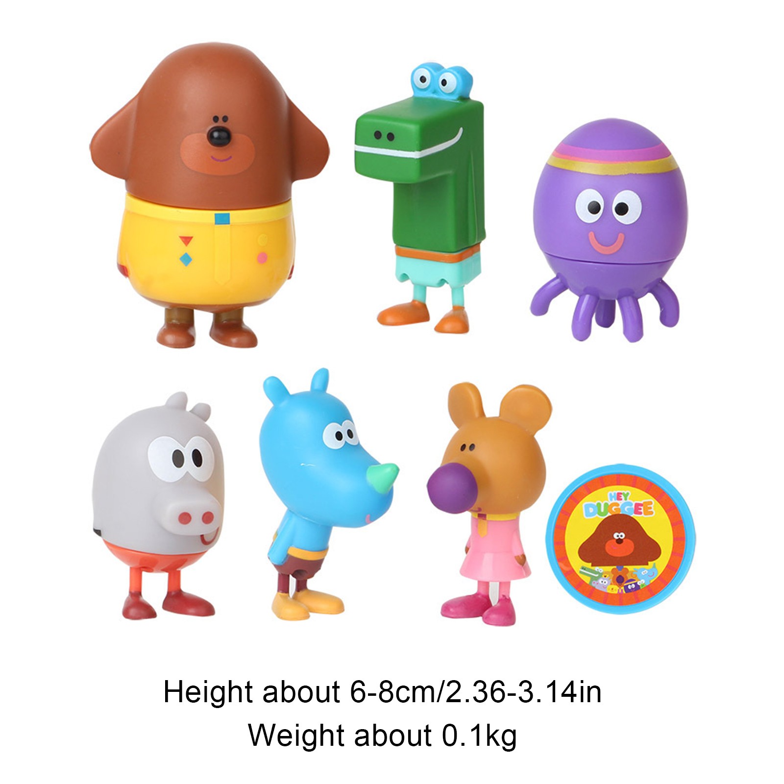 6X Hey Duggee Crocodile Happy Squirrel Octopus Betty Topper Action Figures Toys-