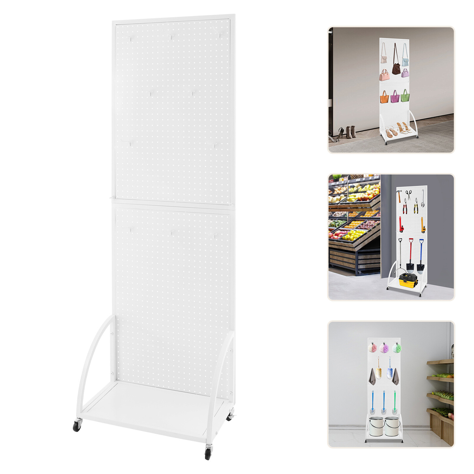 Pegboard Display Stand Retail Display Stand w/ Hooks Craft Fair Display Rack NEW