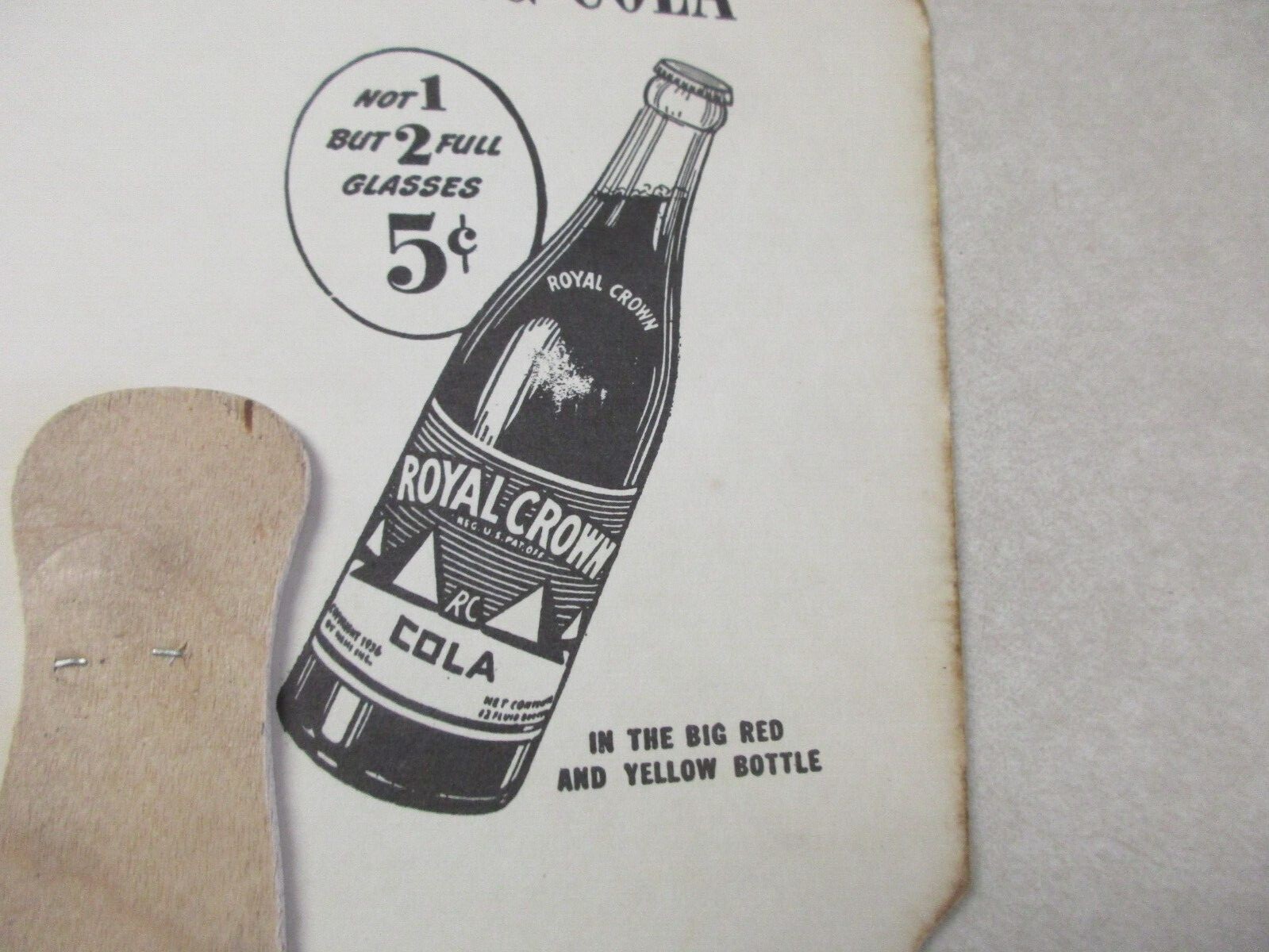 Shirley Temple Royal Crown Cola advertising hand held fan Reproduction EUC