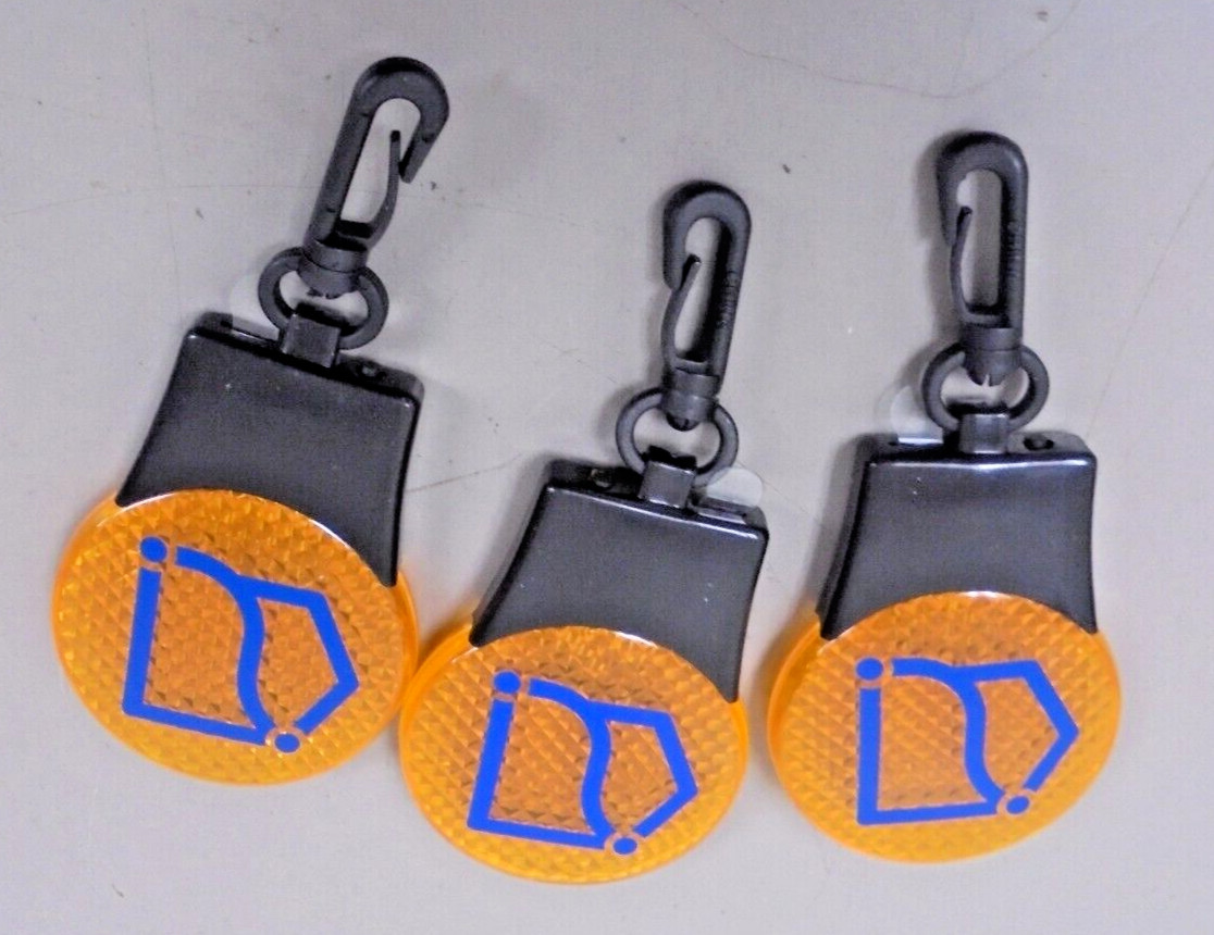 3 - Flashing Reflective LED  Jacket Backpack Safety Tag Lights With Hook Loop