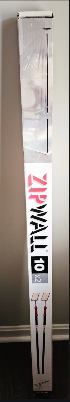 ZipWall 10 ft. Stainless Steel Dust Barrier Poles – 2‑Pack (ZP2) New Open Box