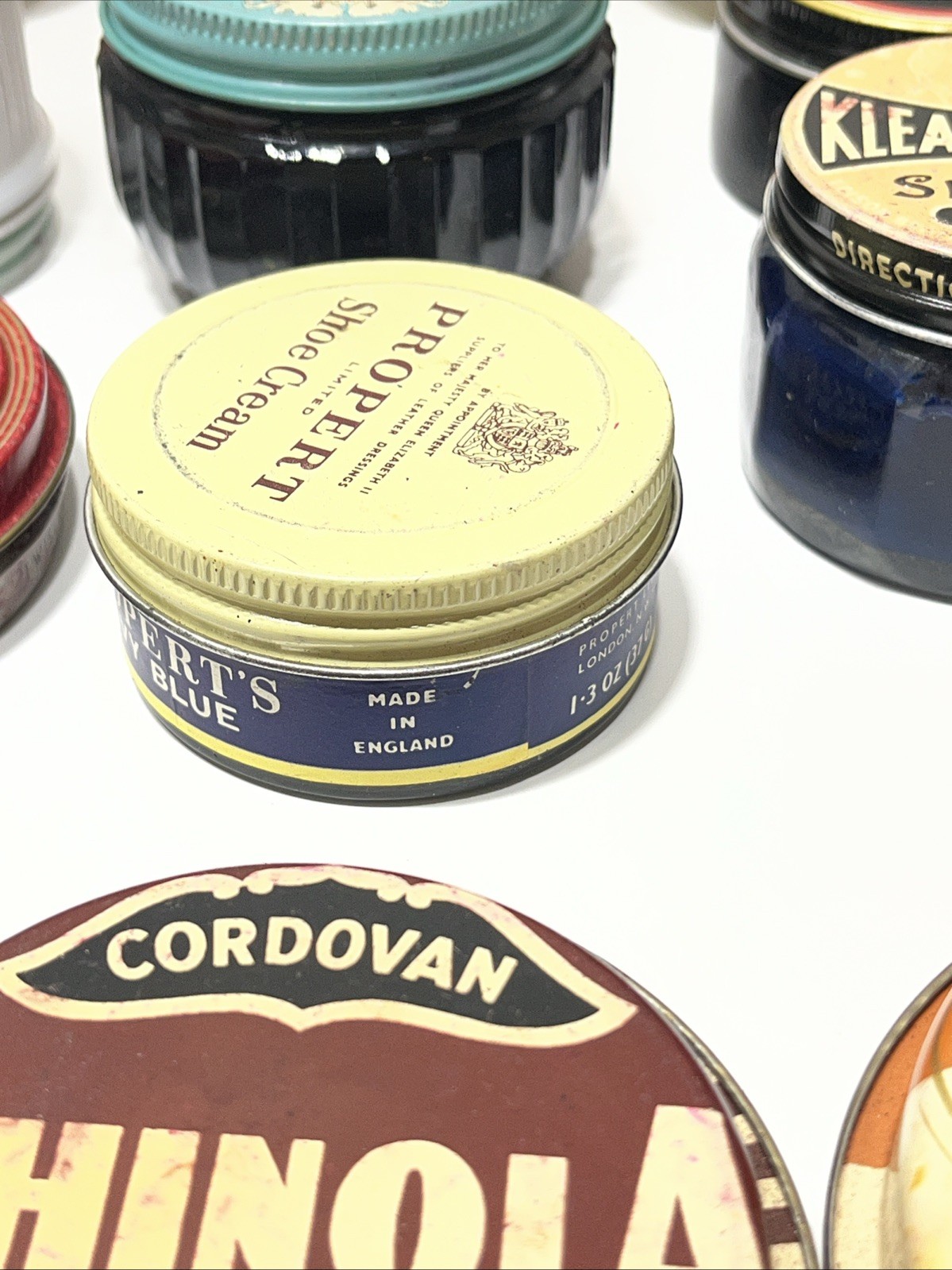 Vintage Lot of 24 Shoe Shine/Polishes/Leather Dye/Cream Shinola Esquire