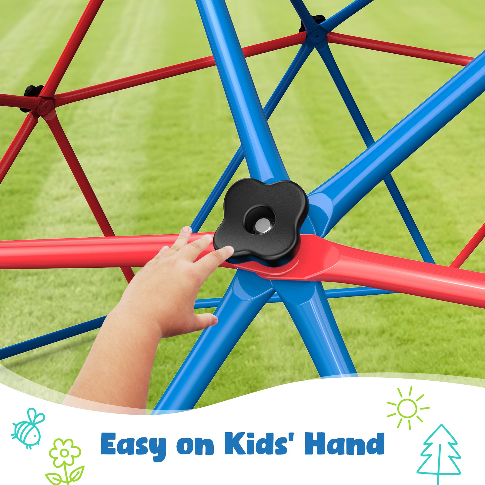 Climbing Dome Swing Set 10ft Jungle Gym Monkey Bars 800lbs for Kids Outdoor Play