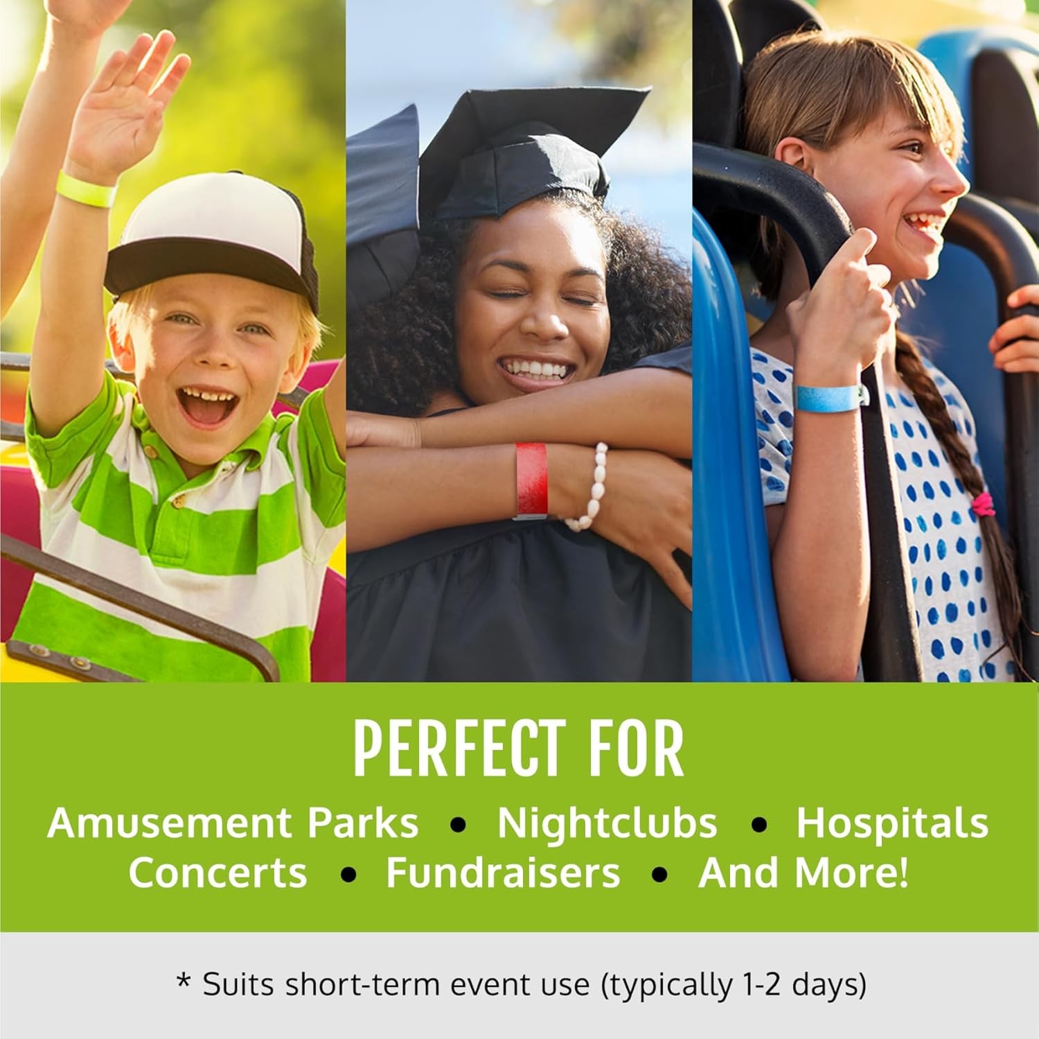 200 Wristco Tyvek Wristbands for Events, 20-Color Variety Pack – Tamper-Proof