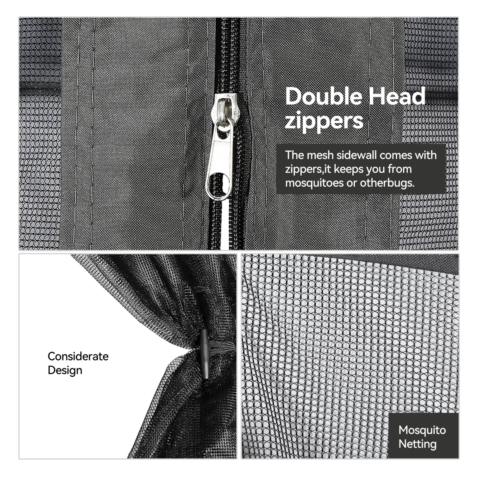 Gazebo Mosquito Netting Waterproof Insect Screen Easy Install Double Zippers