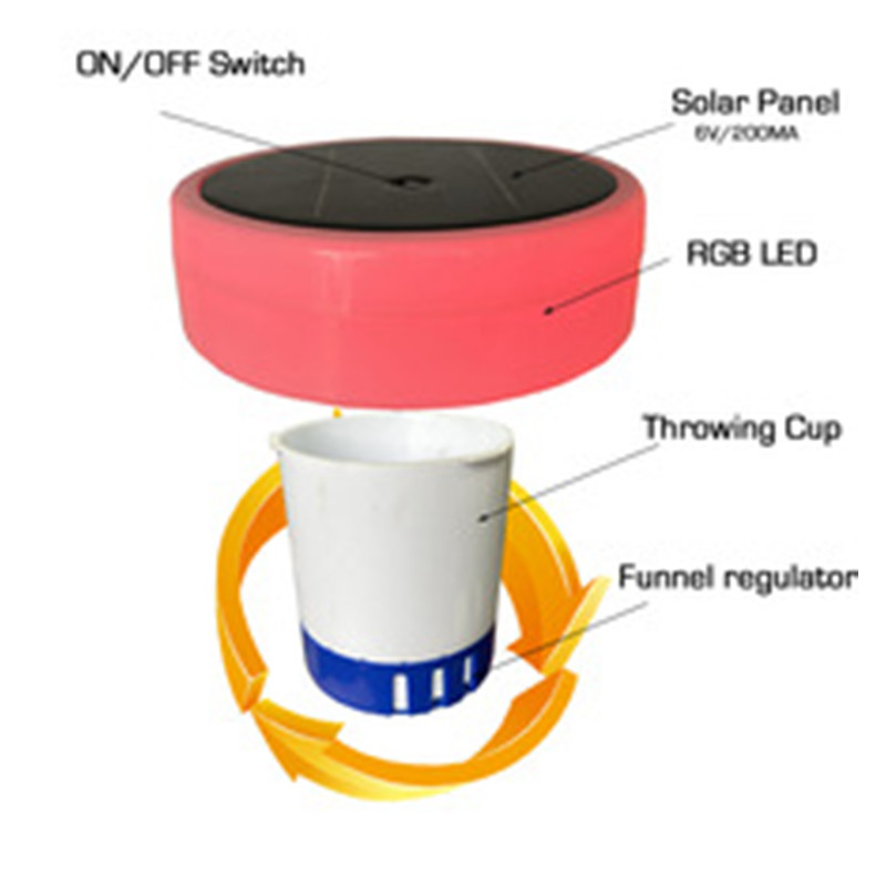 Solar Pool Chlorine Floater Dispenser with LED Lights Floating for Spa Hot Tub