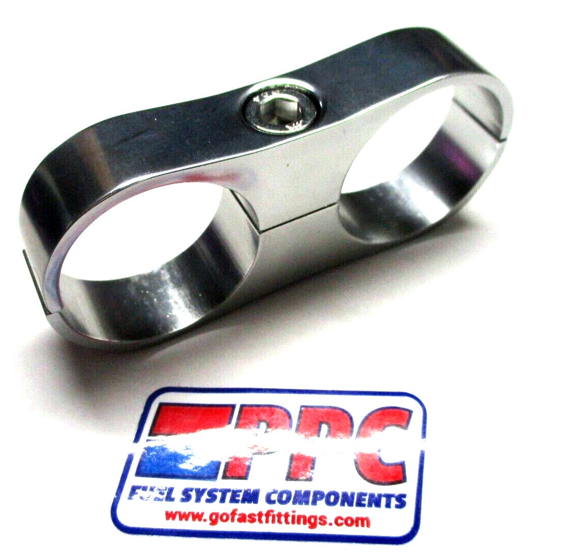 BILLET ALUMINUM DUAL HOSE SEPARATOR 1 & 1/16" i.d.SHOW POLISHED TITANIUM 2 PK