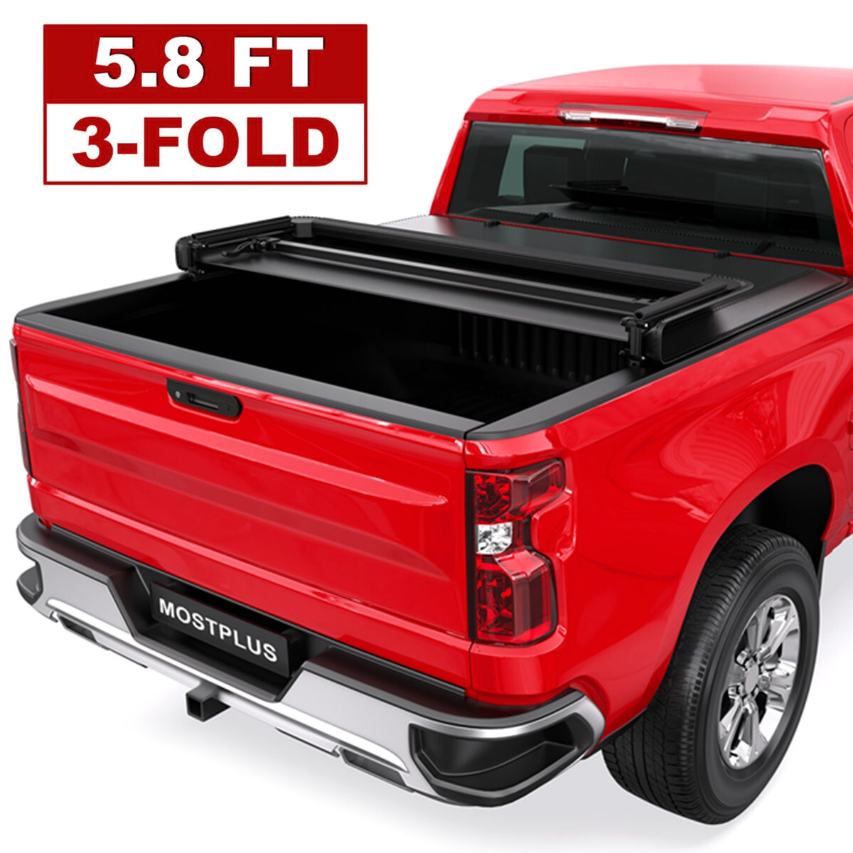 5.8FT Tri-Fold Soft Truck Bed Tonneau Cover For 2019-2026 Silverado Sierra 1500