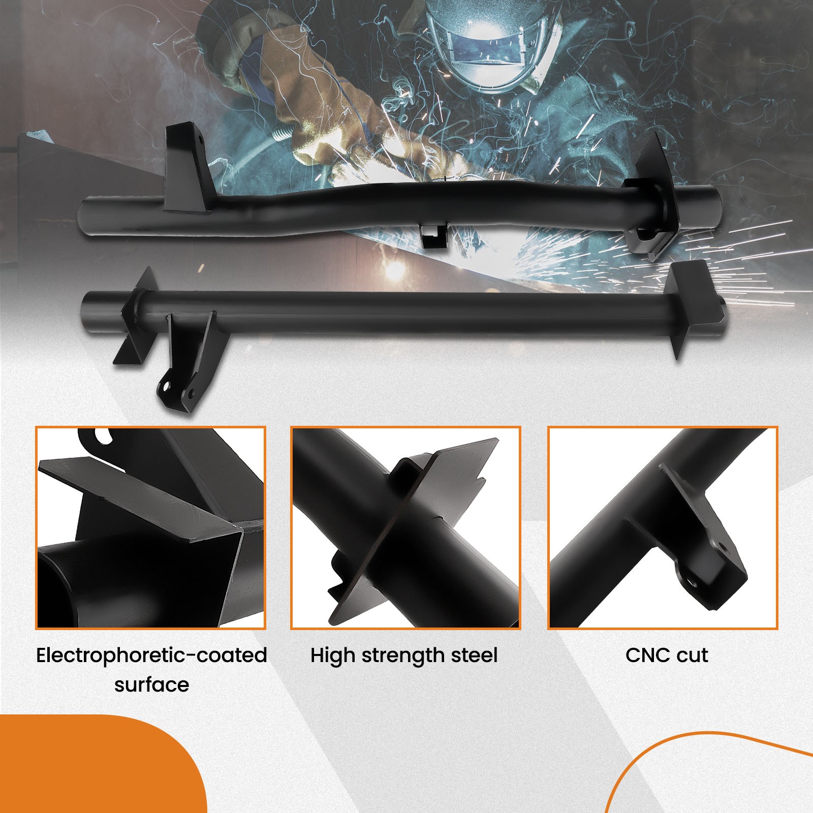 Rear Tank Support+Rear Shock Mount Crossmember Kit For Chevy Silverado/GMC 07-14