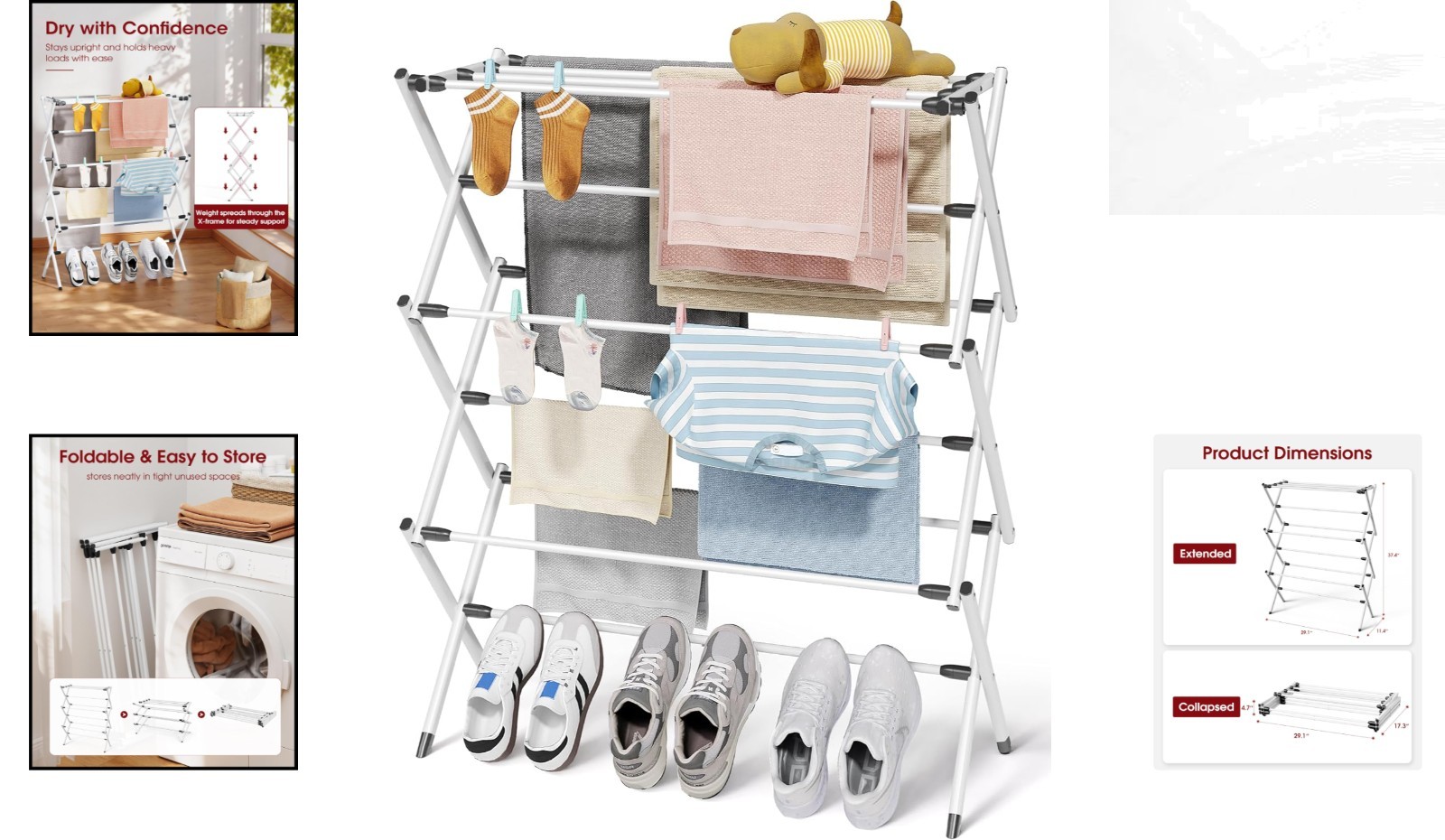 Portable Stainless Steel Clothes Drying Rack - Rust-Resistant & Compact Design