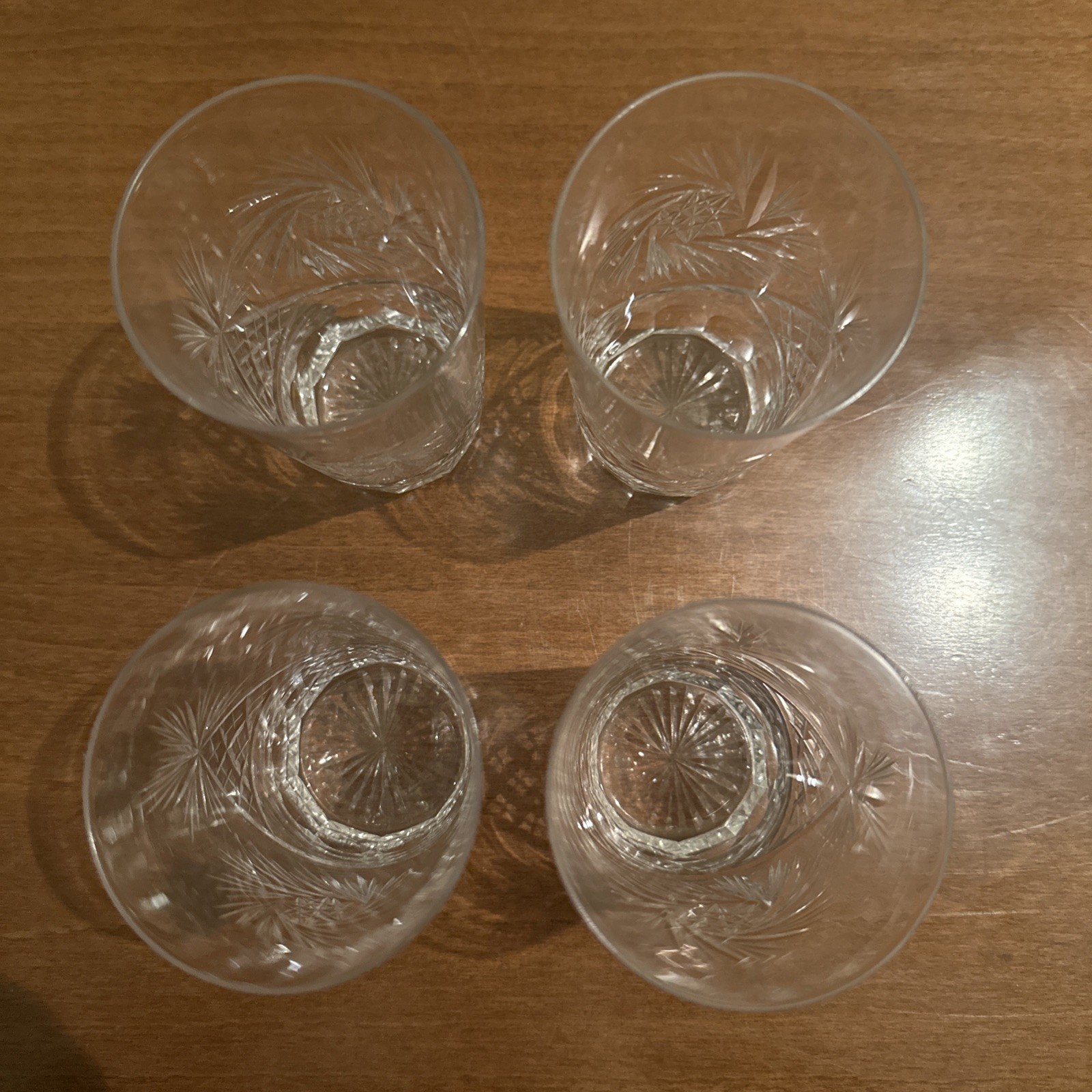 Vintage Pinwheel Cut Crystal Tumblers Glass – Set of 4 – 180ml