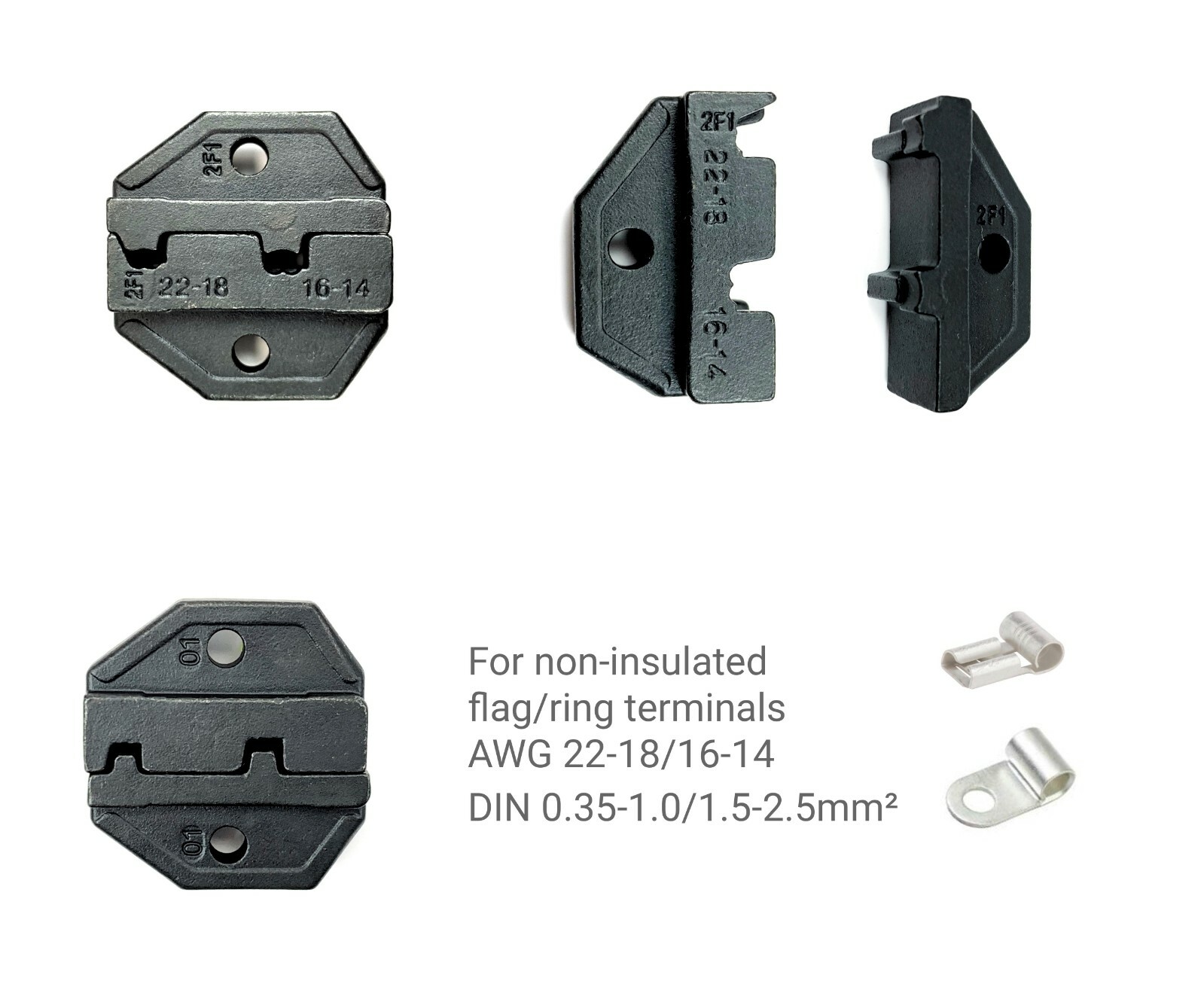 Ratchet Crimp Tool Crimper Non-Insulated Flag Wire Terminal AWG22-14