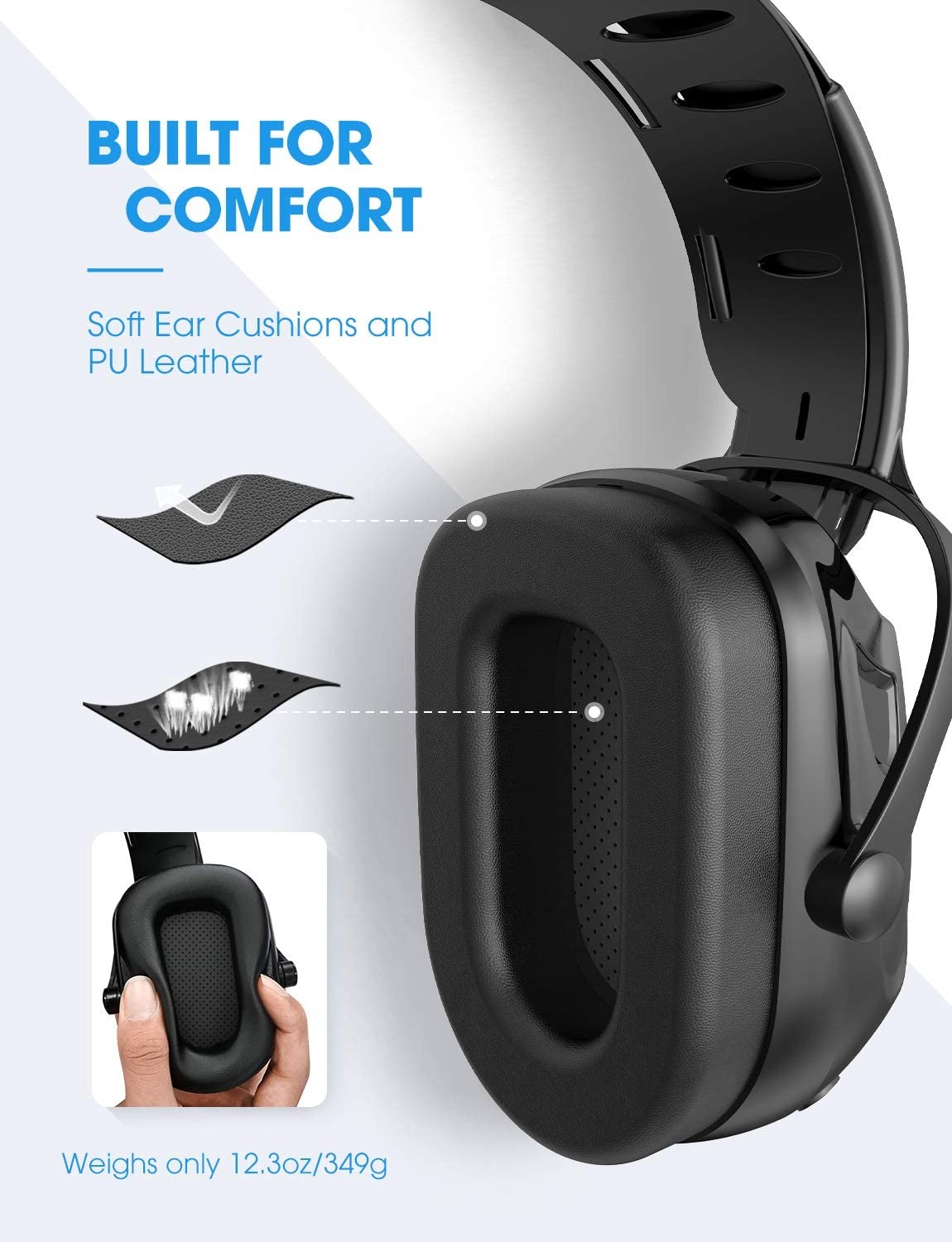 Mpow Noise Reduction Safety Ear Muffs Bluetooth Shooting Hearing Protection Mic