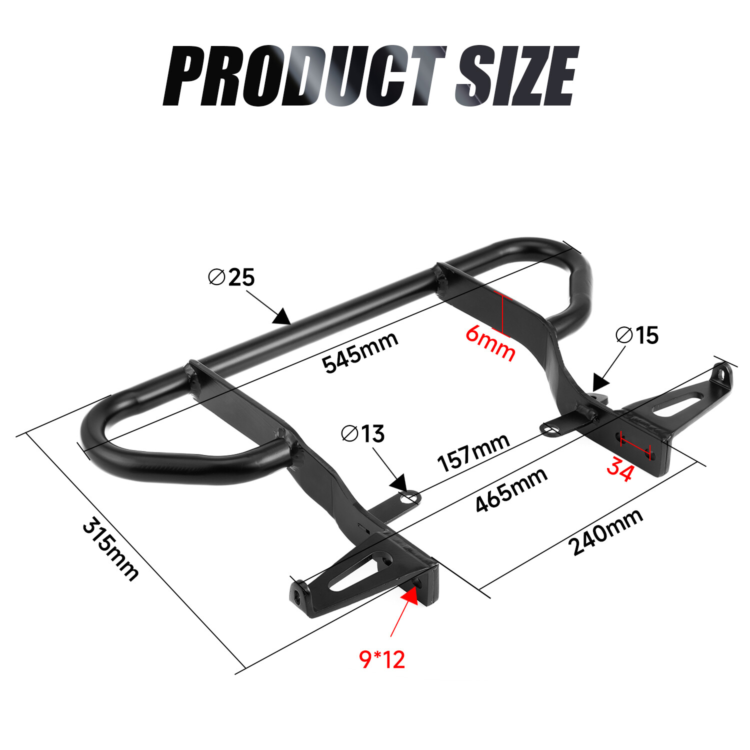 For Yamaha Yfz 450r Grab Bar Bumper Rack 2009-2024 2020 2014 Handle Black