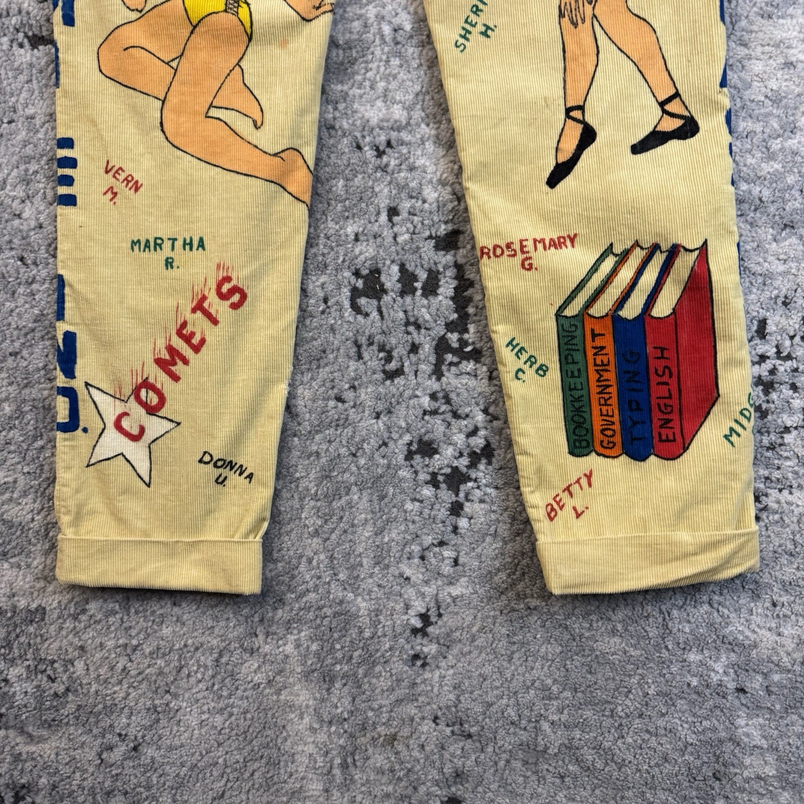 Vintage 60s Senior Cords Indiana South Caston 1963 Hand Painted Pants