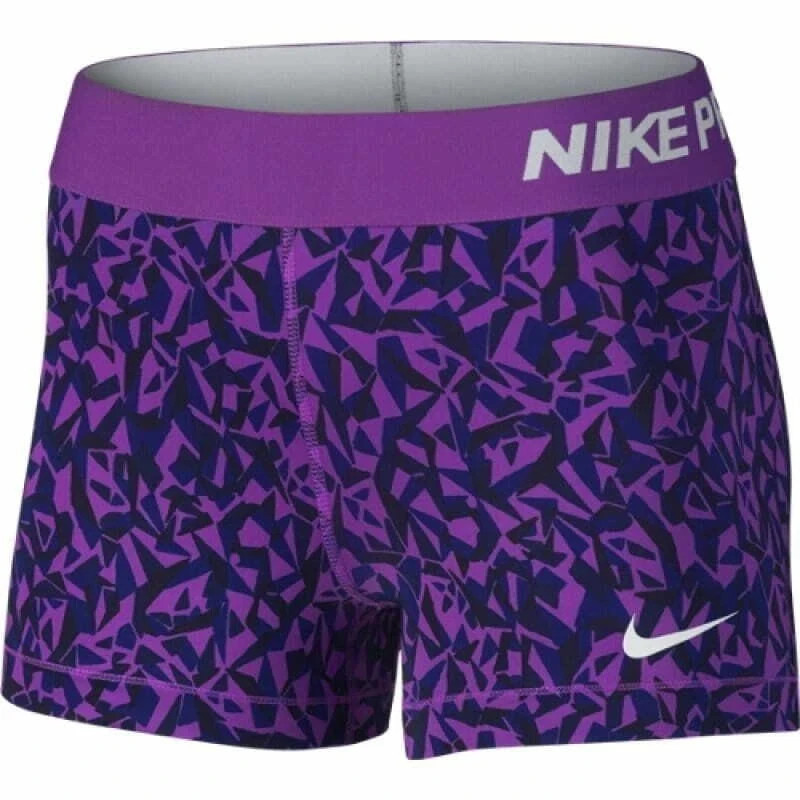 NEW! NIKE PRO Women's 3.0" COMPRESSION Run Shorts- XS -Purple/Printed 777492-556