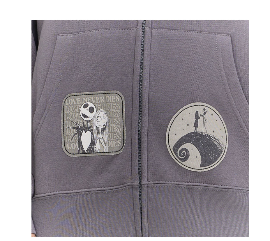 Disney NWT Nightmare Before Christmas Multi-patch Full Zip Women's Hoodie, XL
