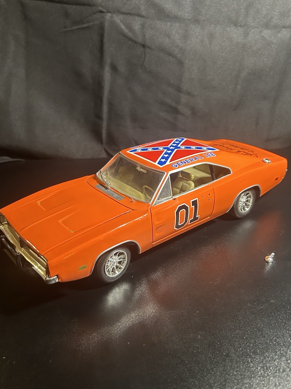The Dukes Of Hazzard 1:18 General Lee Signed Autographed By Rick Hurst Cletus