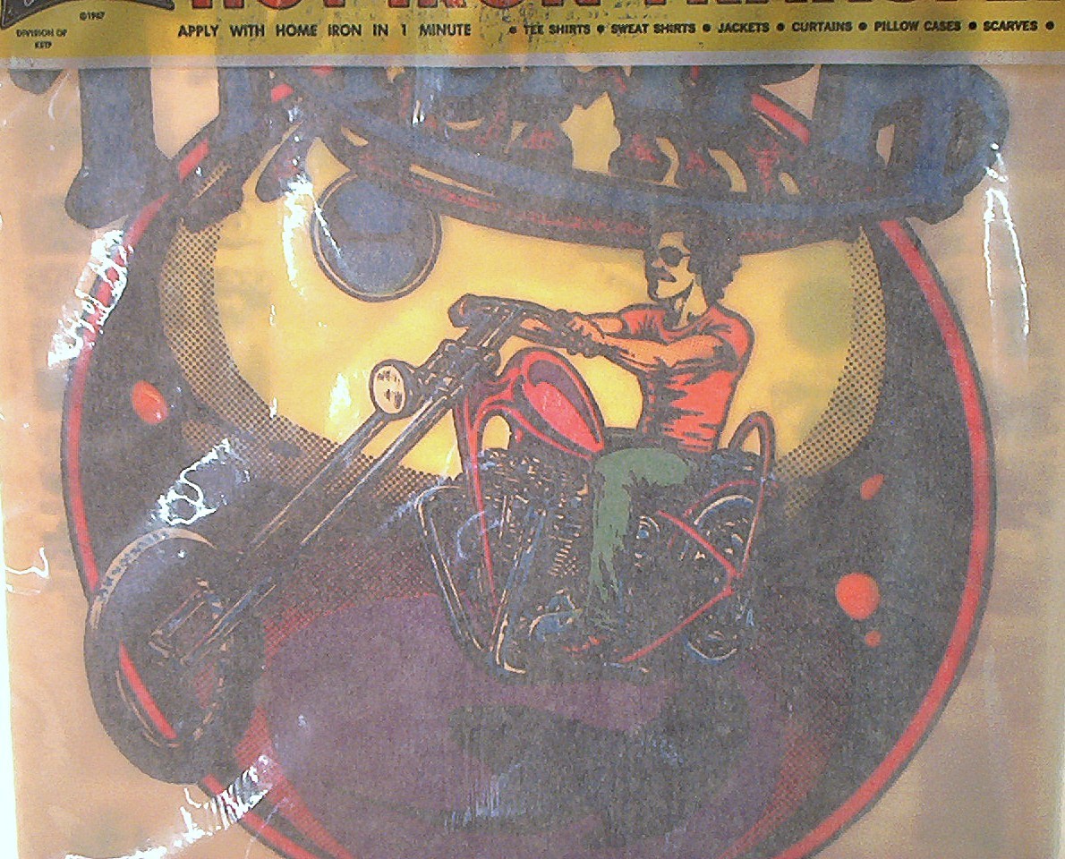c. 1968 RAT'S HOLE TRIUMPH CHOPPER HOT IRON T-SHIRT TRANSFER - UNUSED / SEALED