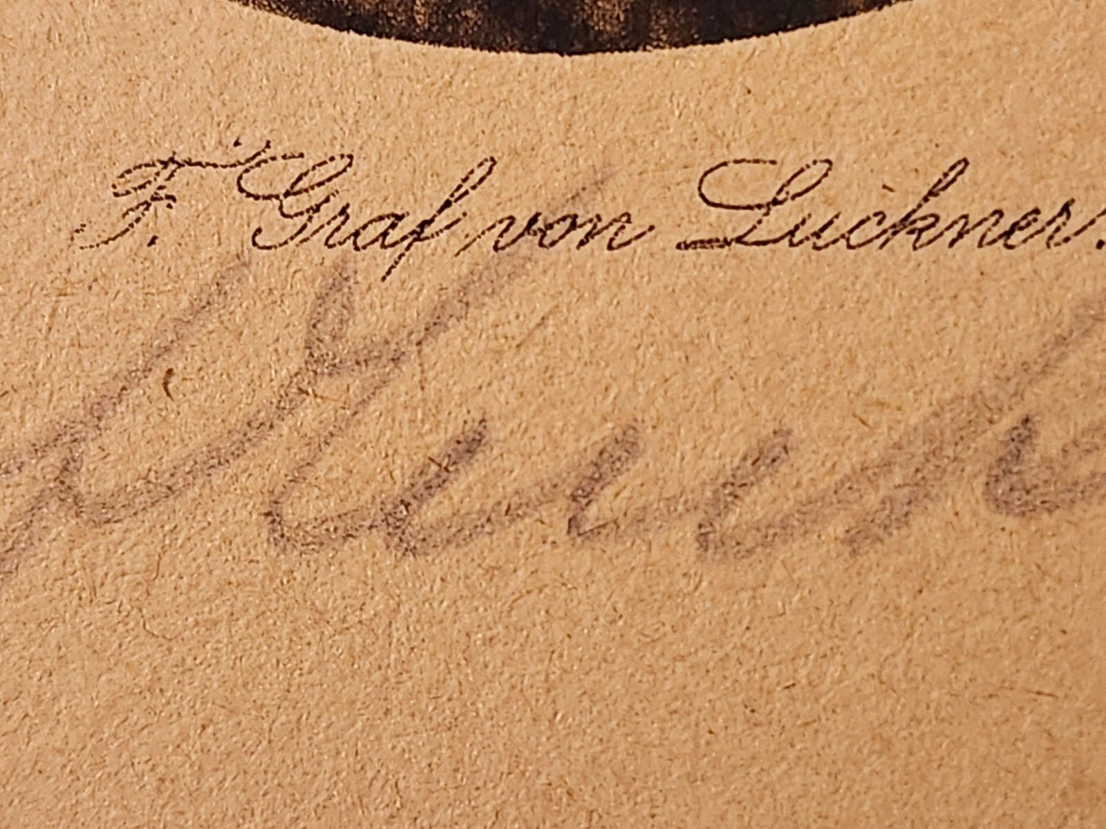 WW2 Germany. Autograph of Felix Graf von Luckner. Rare.