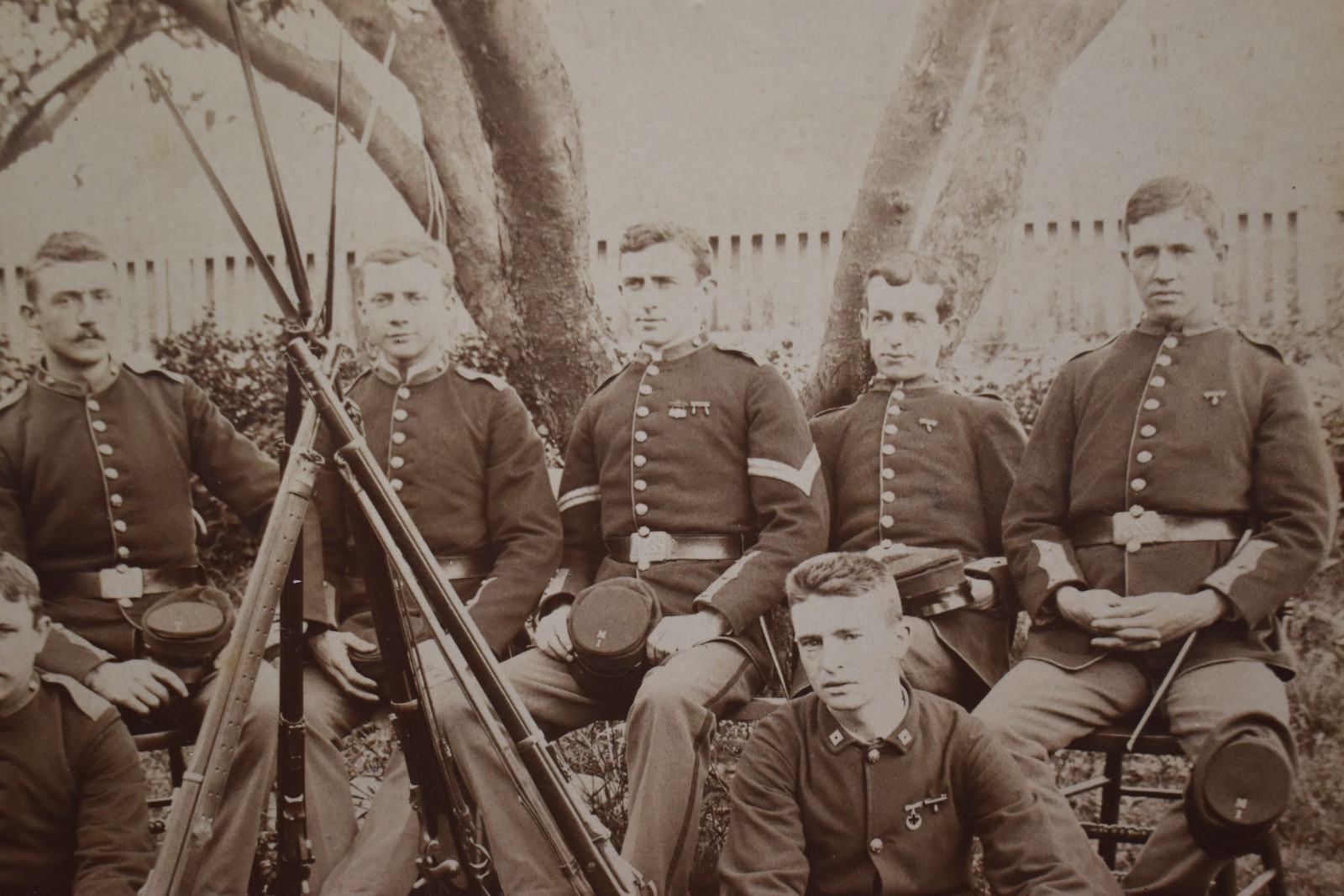 Indian Wars era Soldiers w/ Springfield Trapdoor Rifle 8x6 scene dated 1886