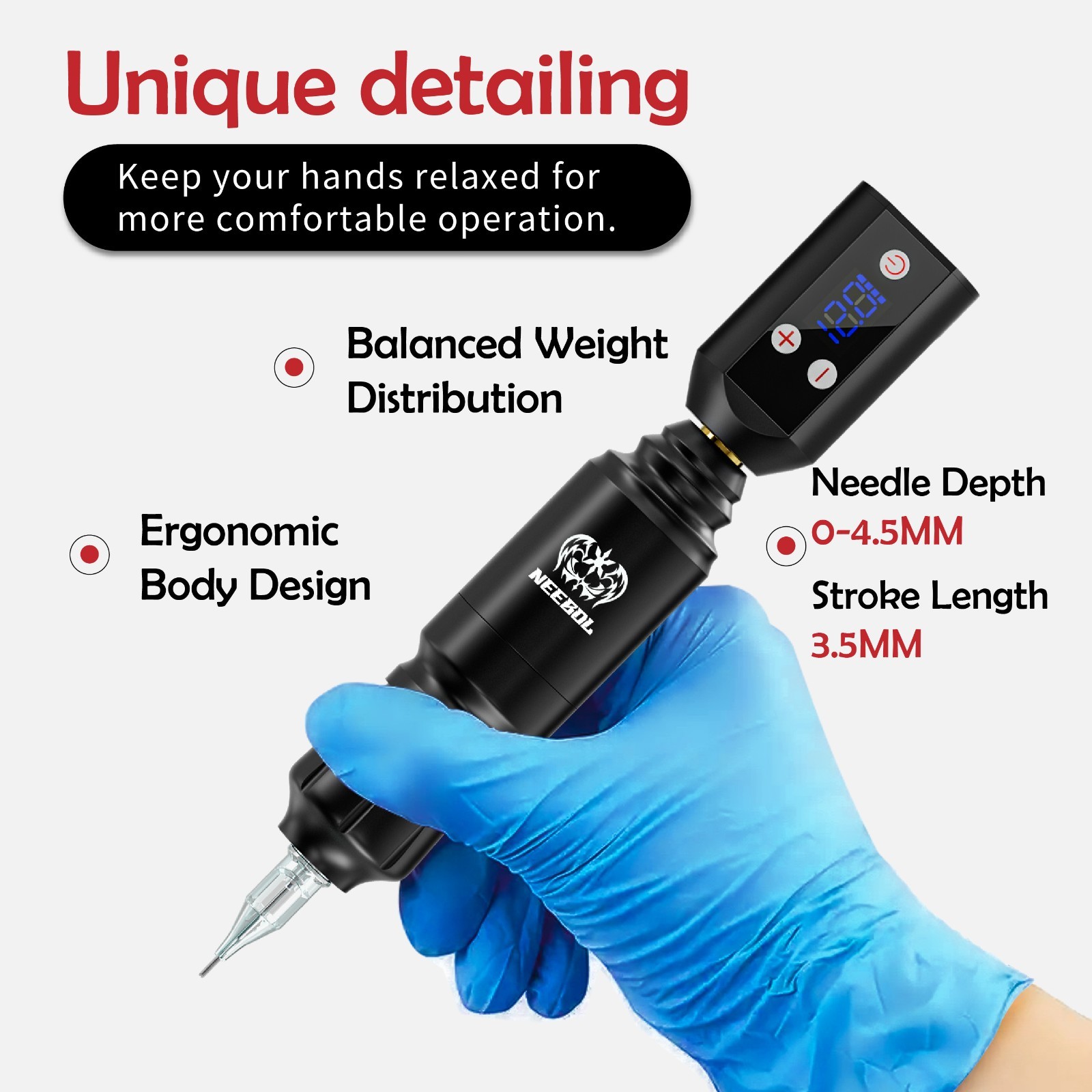 Wireless Tattoo Pen Machine Complet Kit with 1500mAh Power Supply 20Pcs Needles