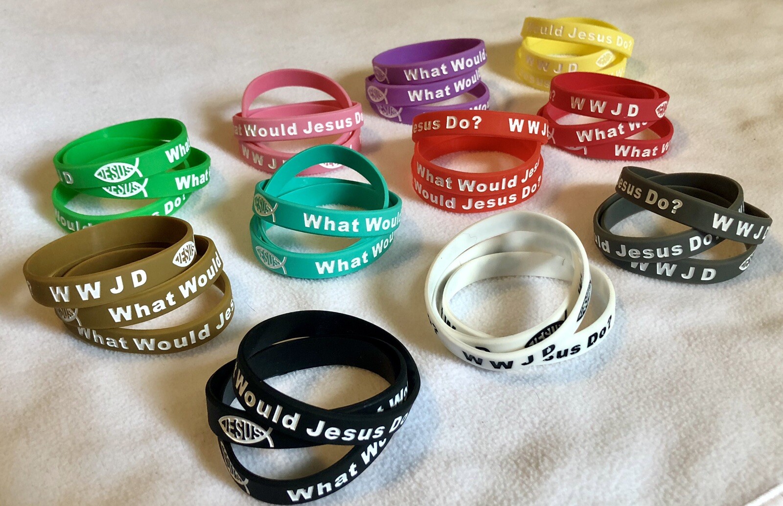 WWJD Wristband Silicone Rubber Bracelet What Would Jesus Do