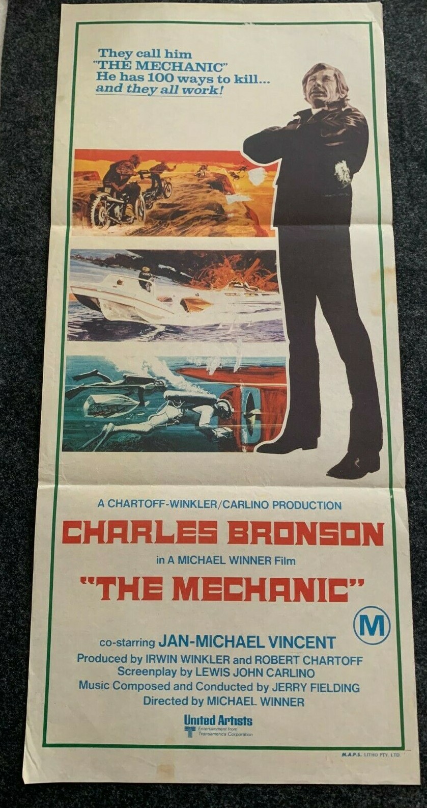 THE MECHANIC  original poster CHARLES BRONSON-- BEST ARTWORK