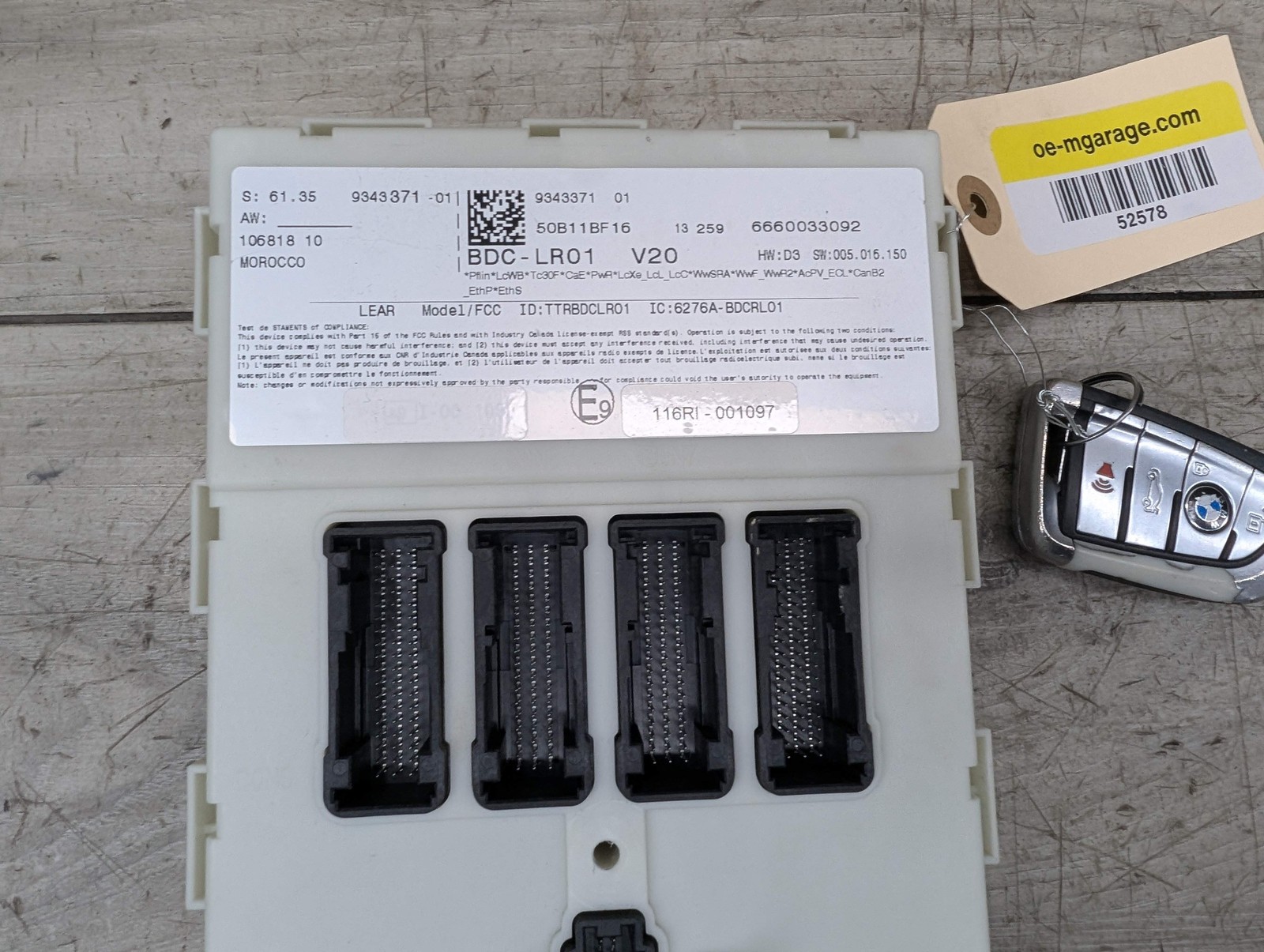 14-19 OEM BMW F15 F16 F85 F86 X5 X6 Body Control Junction Box Module FEM + Key*