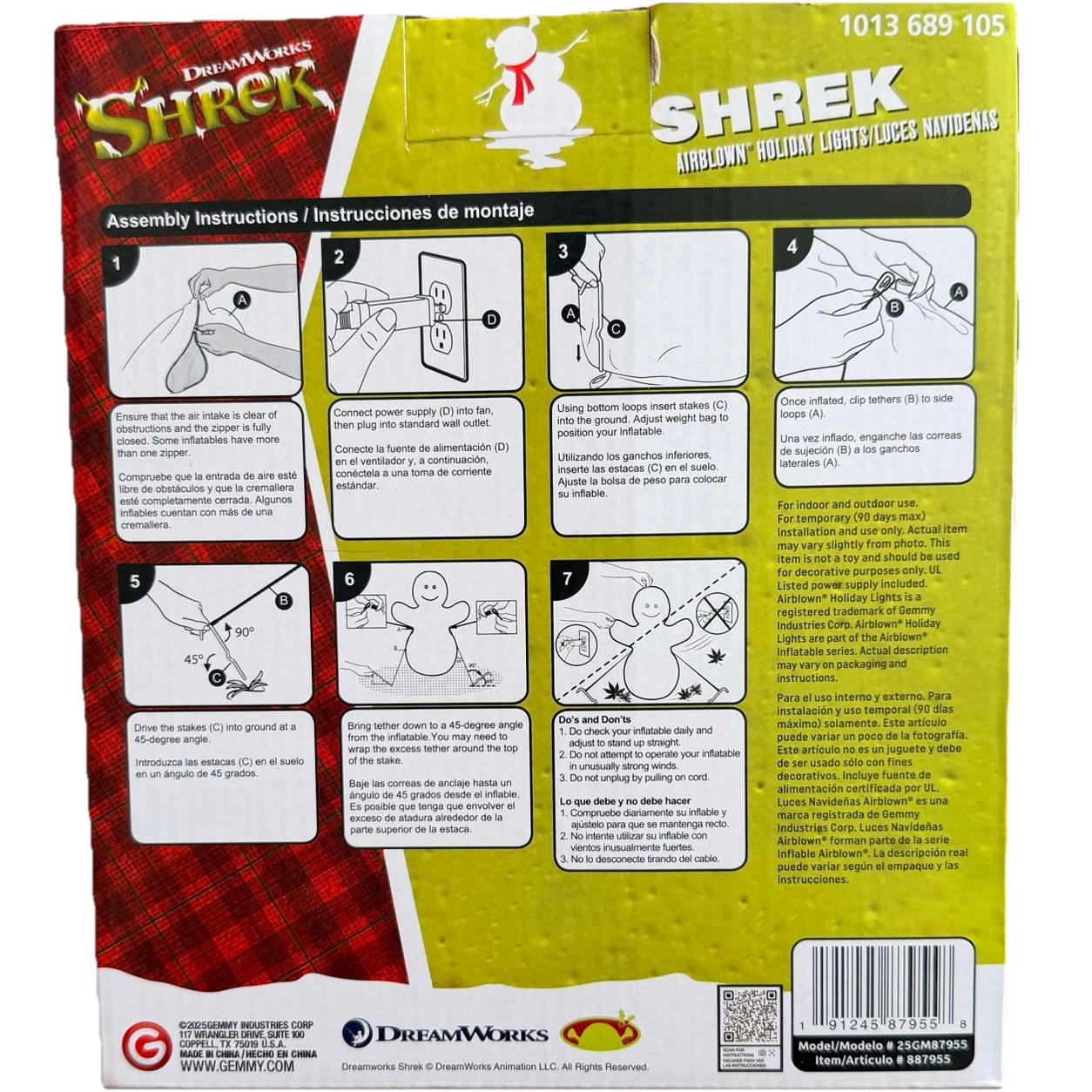 Shrek Swamp Greetings 3.5' Lighted Christmas Inflatable - Indoor/Outdoor *NEW*