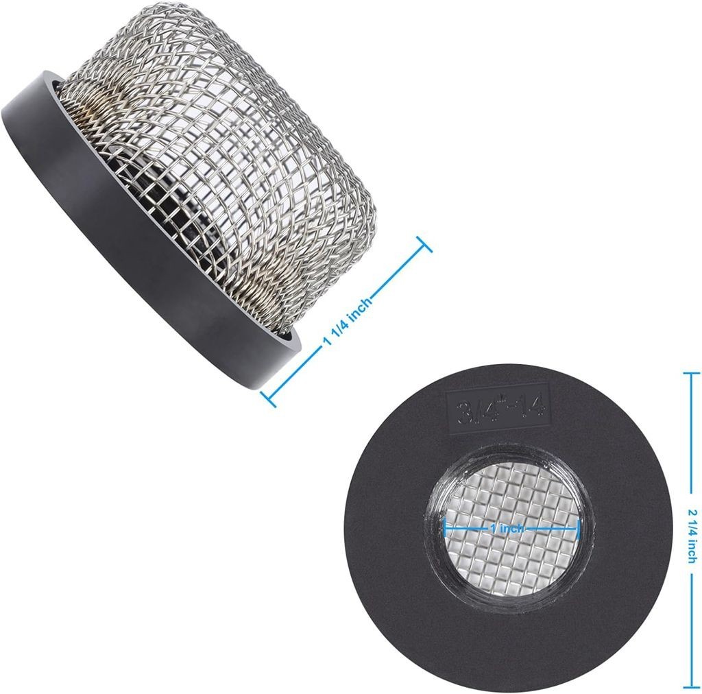 4x 3/4"-14 Stainless Steel Mesh Aerator Screen Strainer For Livewell Pump C674