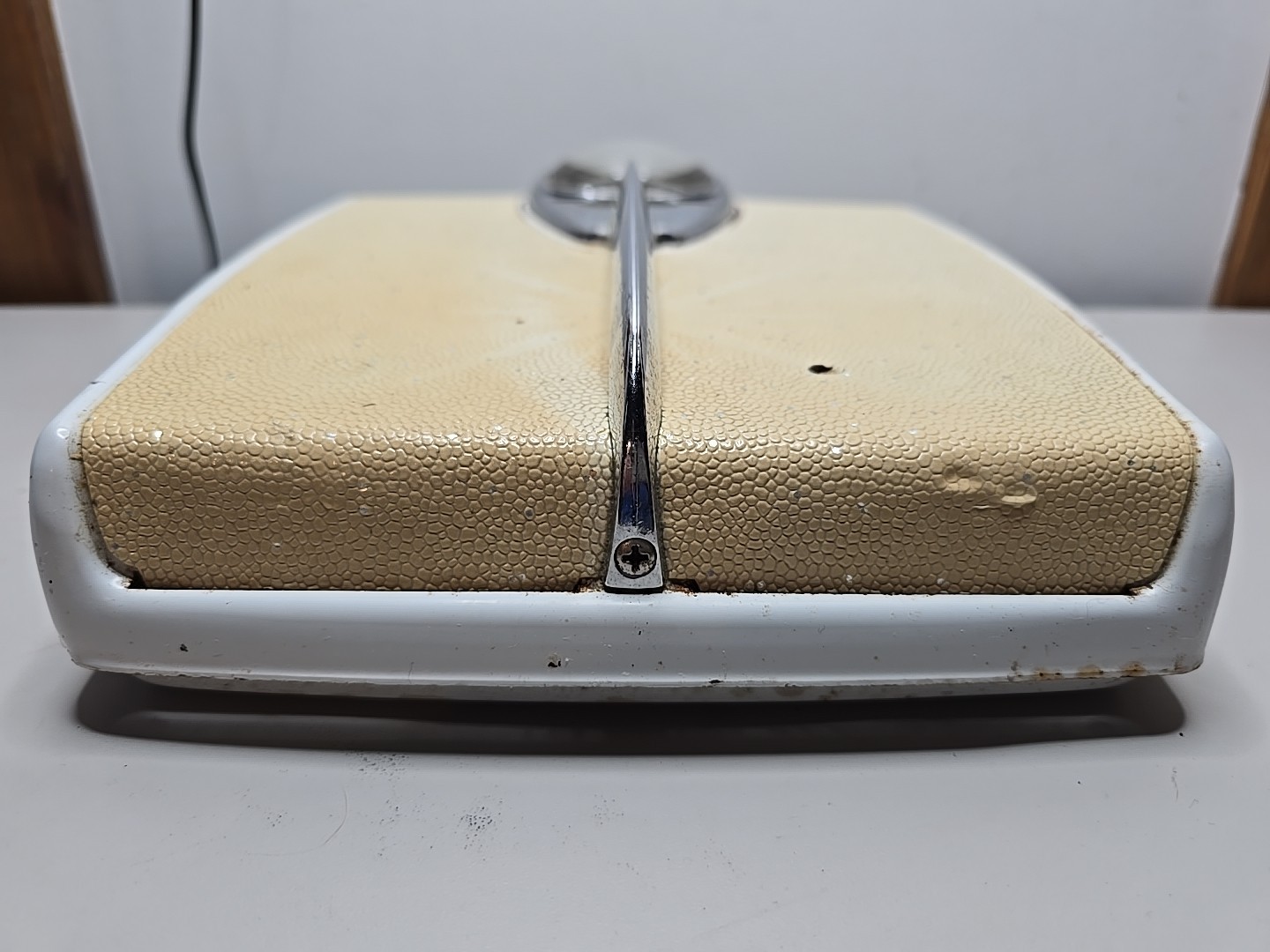 Vintage Detecto 1950s Bubble Bathroom Scale Beige w Silver Speckles MCM Art Deco