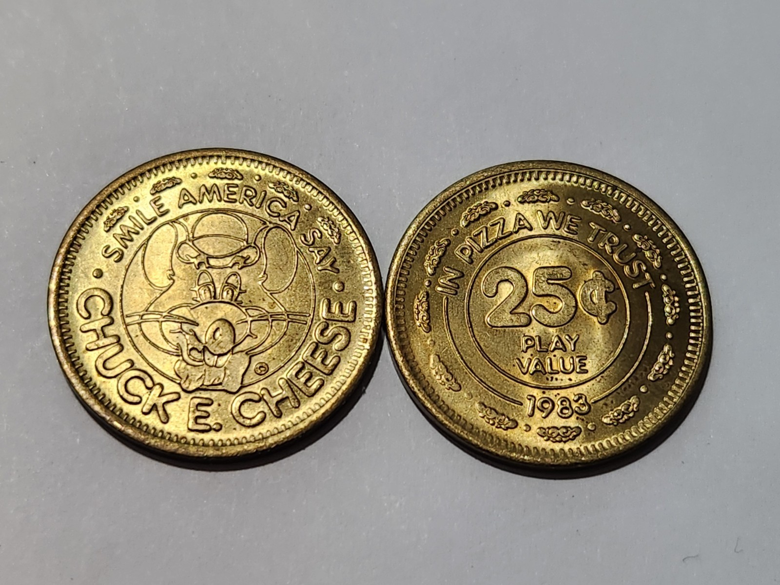Chuck E. Cheese 25¢ Game Token 1983