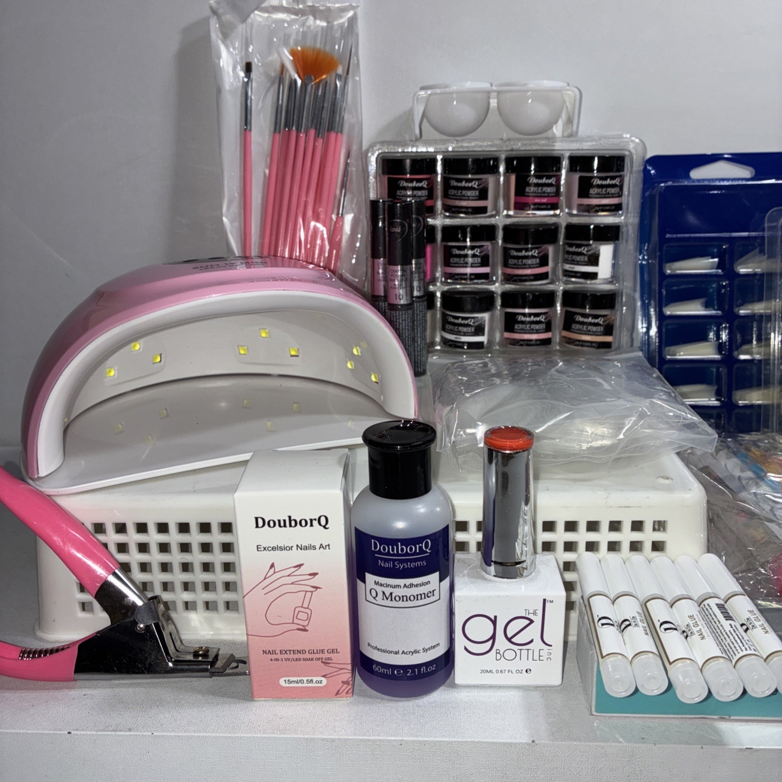 Bundle Of Acrylic Nails, Powders, Glue & More